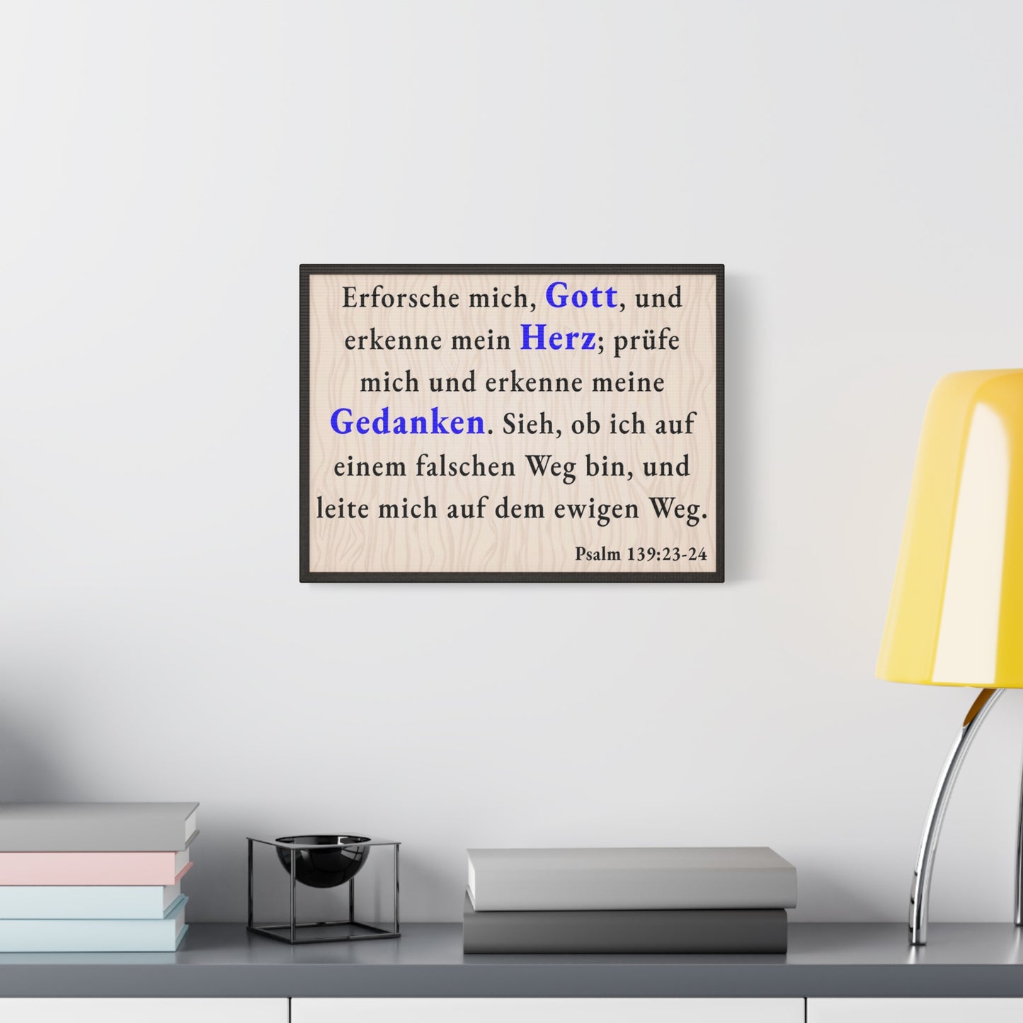 Scripture Walls Psalm 139:23-24 Search Me God German Bible Verse Canvas Christian Wall Art Ready to Hang Unframed