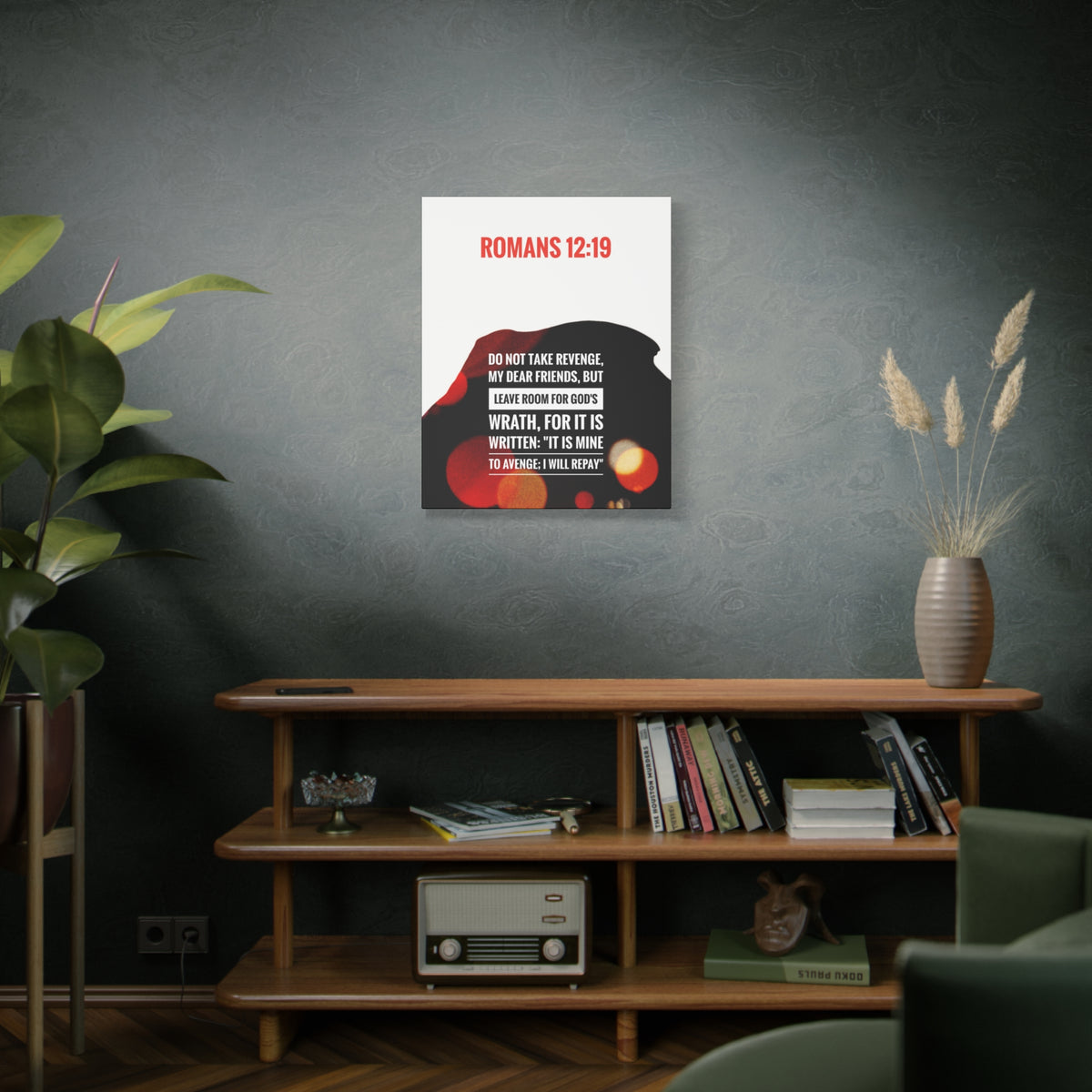 Scripture Canvas Leave Room For God's Wrath Romans 12:19 Christian Wall Art Bible Verse Print Ready to Hang
