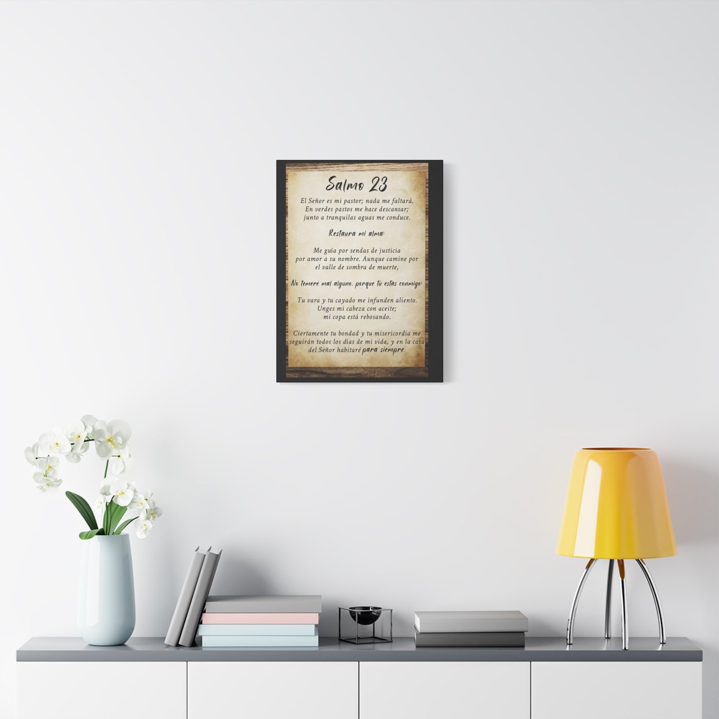 Scripture Walls Salmo 23 Wood Bible Verse Canvas Christian Wall Art Ready to Hang Unframed