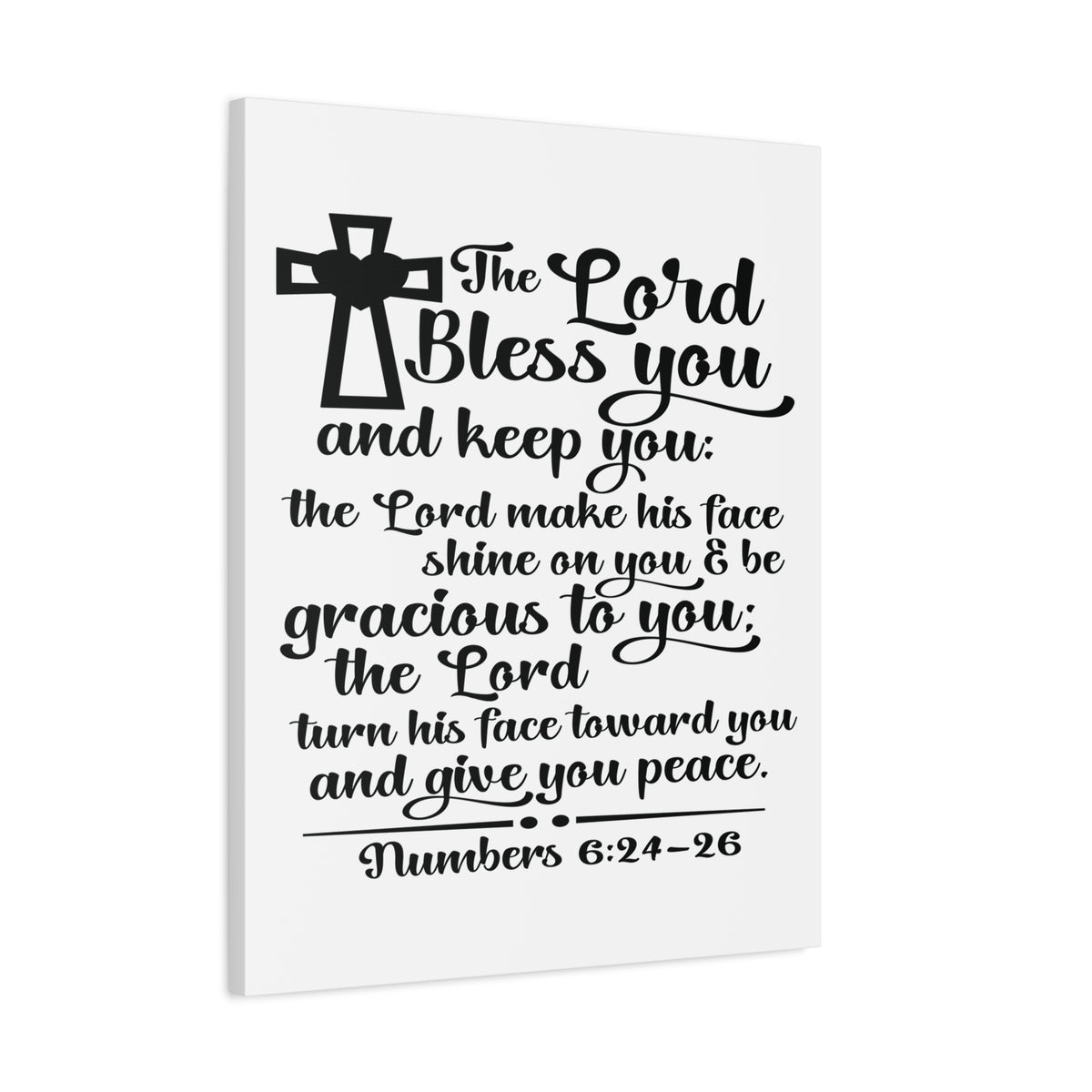 Scripture Canvas Lord Bless You Numbers 6:24-26 Christian Wall Art Bible Verse Print Ready to Hang