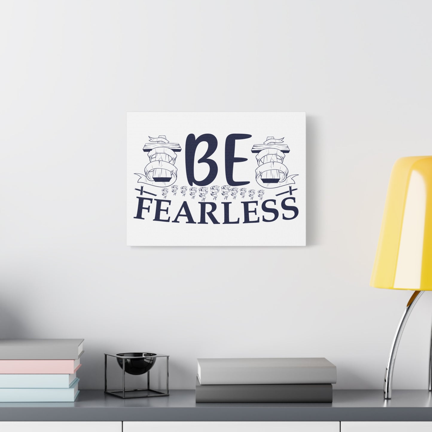 Scripture Canvas Be Fearless Psalm 46:2 Christian Wall Art Print Ready to Hang