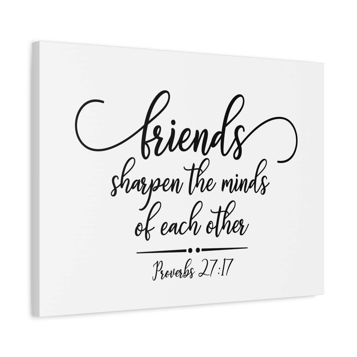Scripture Canvas Friends Proverbs 27:17 Christian Wall Art Bible Verse Print Ready to Hang