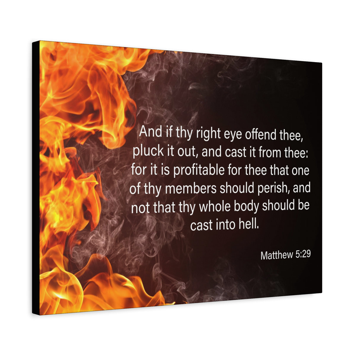 Scripture Canvas Pluck the Right Eye Matthew 5:29 Christian Wall Art Bible Verse Print Ready to Hang