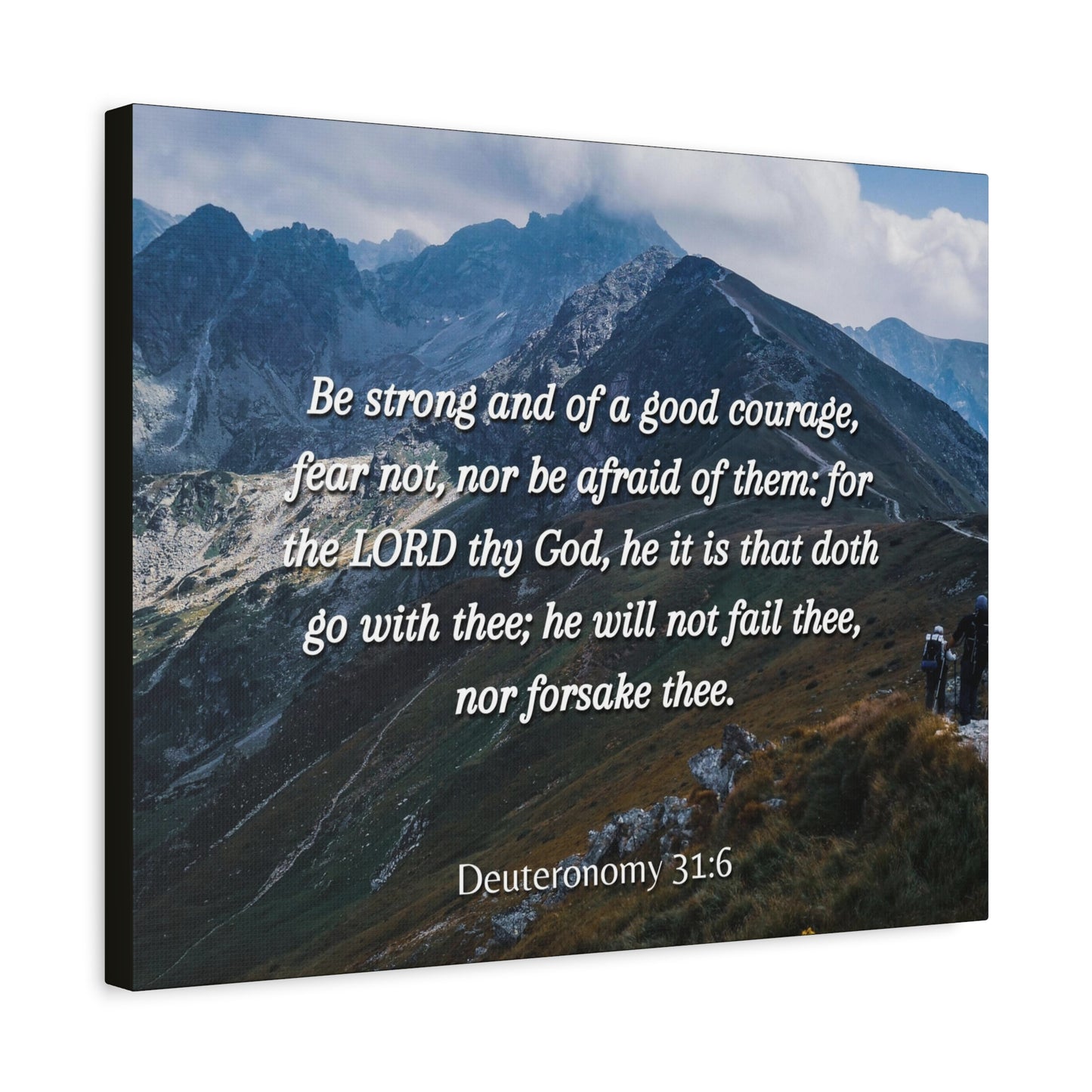Scripture Canvas Good Courage Deuteronomy 31:6 Christian Wall Art Bible Verse Print Ready to Hang