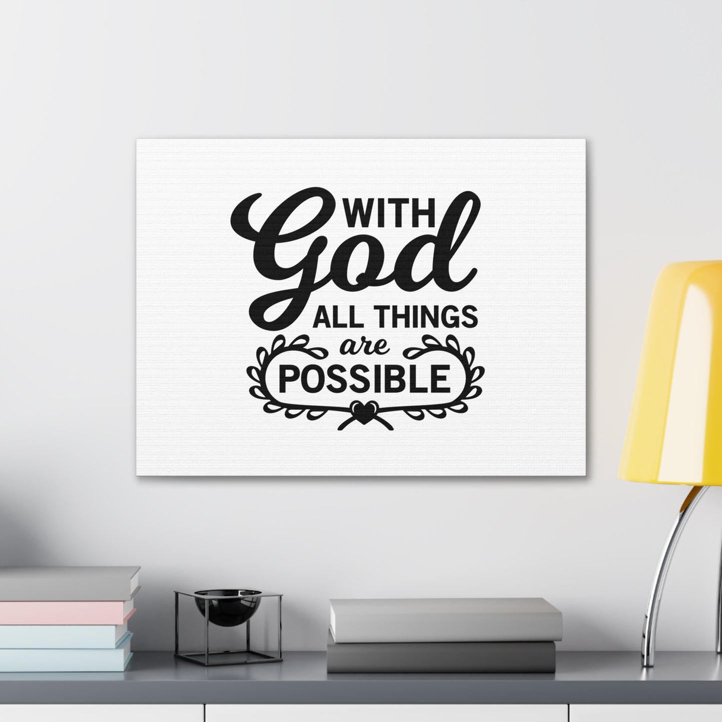 With Good All Things Are Possible Luke 1:37 Christian Wall Art Bible Verse Print Ready to Hang