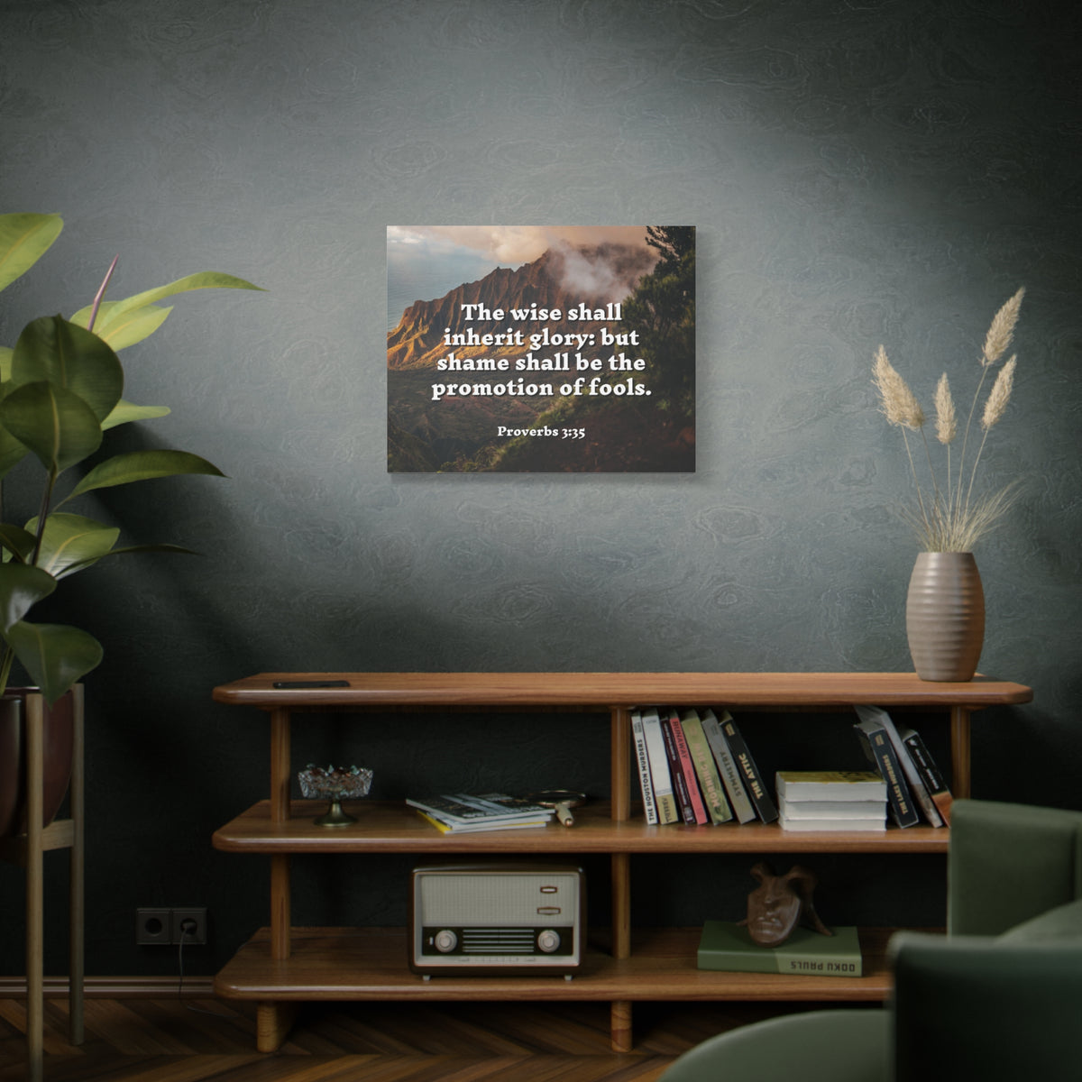 Scripture Canvas Inherit Glory Proverbs 3:35 Christian Wall Art Bible Verse Print Ready to Hang