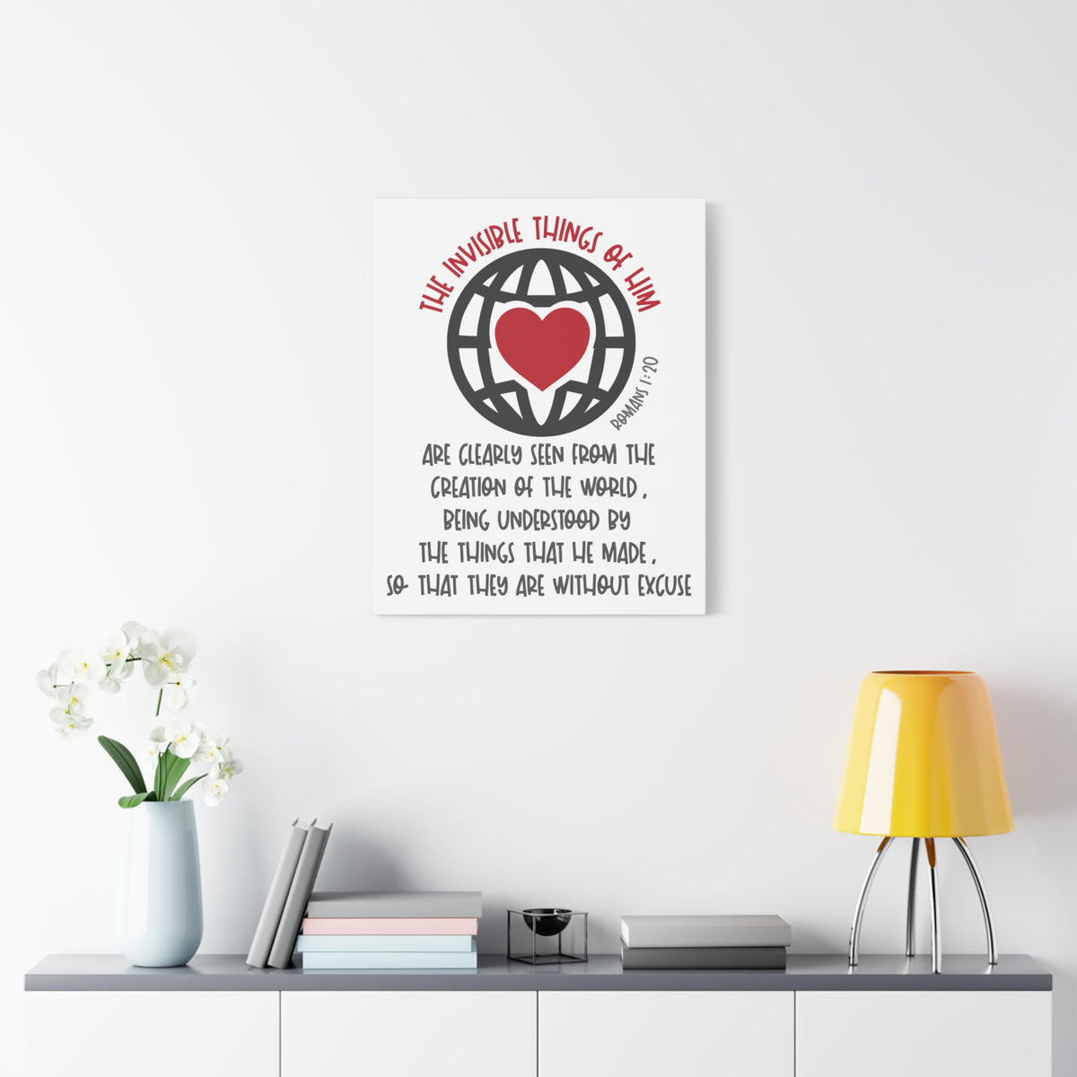 Scripture Canvas The Invisible Things Romans 1:20 Christian Wall Art Bible Verse Print Ready to Hang