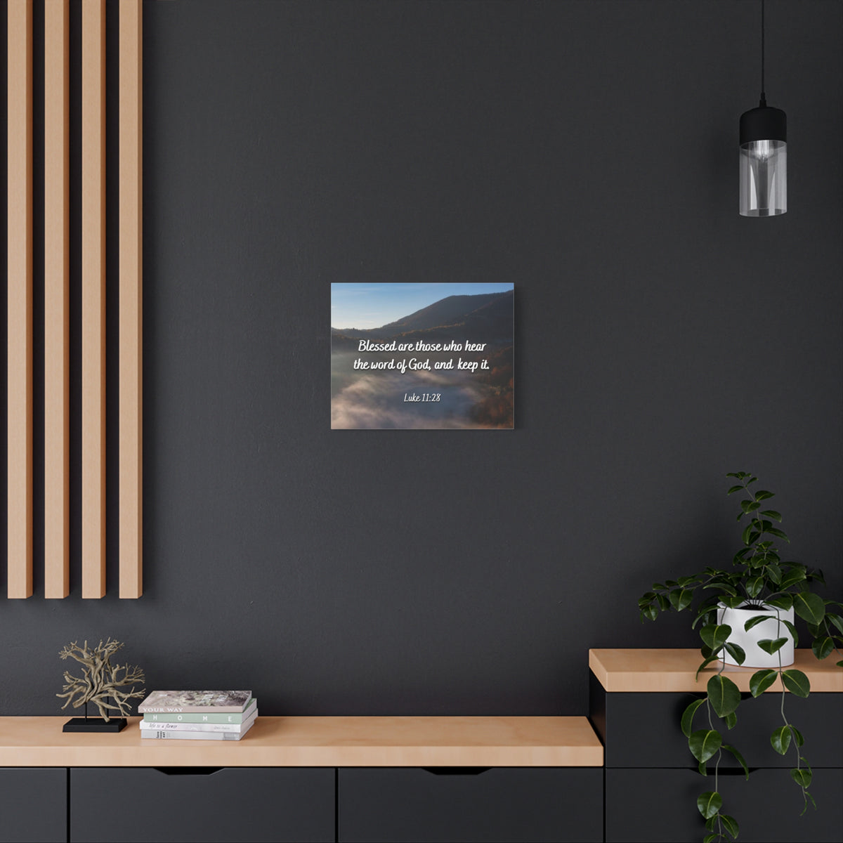 Scripture Canvas Blessed Are They Luke 11:28 Christian Wall Art Bible Verse Print Ready to Hang