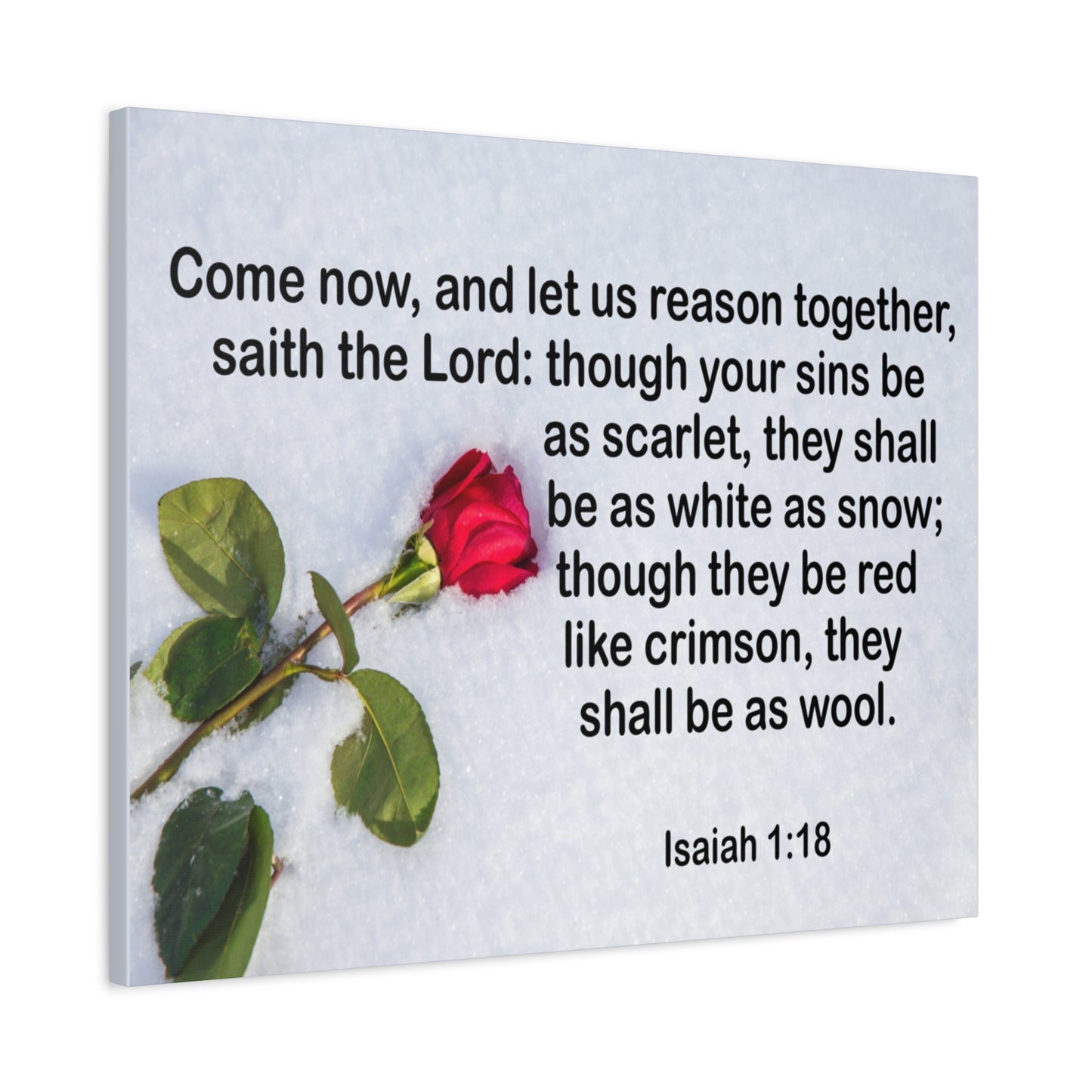 Bible Verse Canvas Come Now Isaiah 1:18 Christian Home Décor Wall Art Scripture Ready to Hang Faith Print
