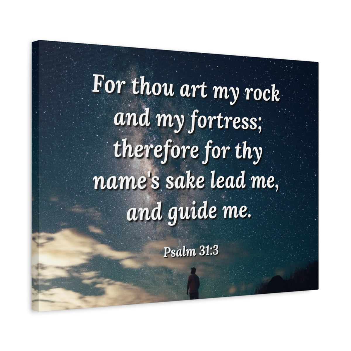 Scripture Canvas Guide Me Psalms 31:3 Christian Wall Art Bible Verse Print Ready to Hang