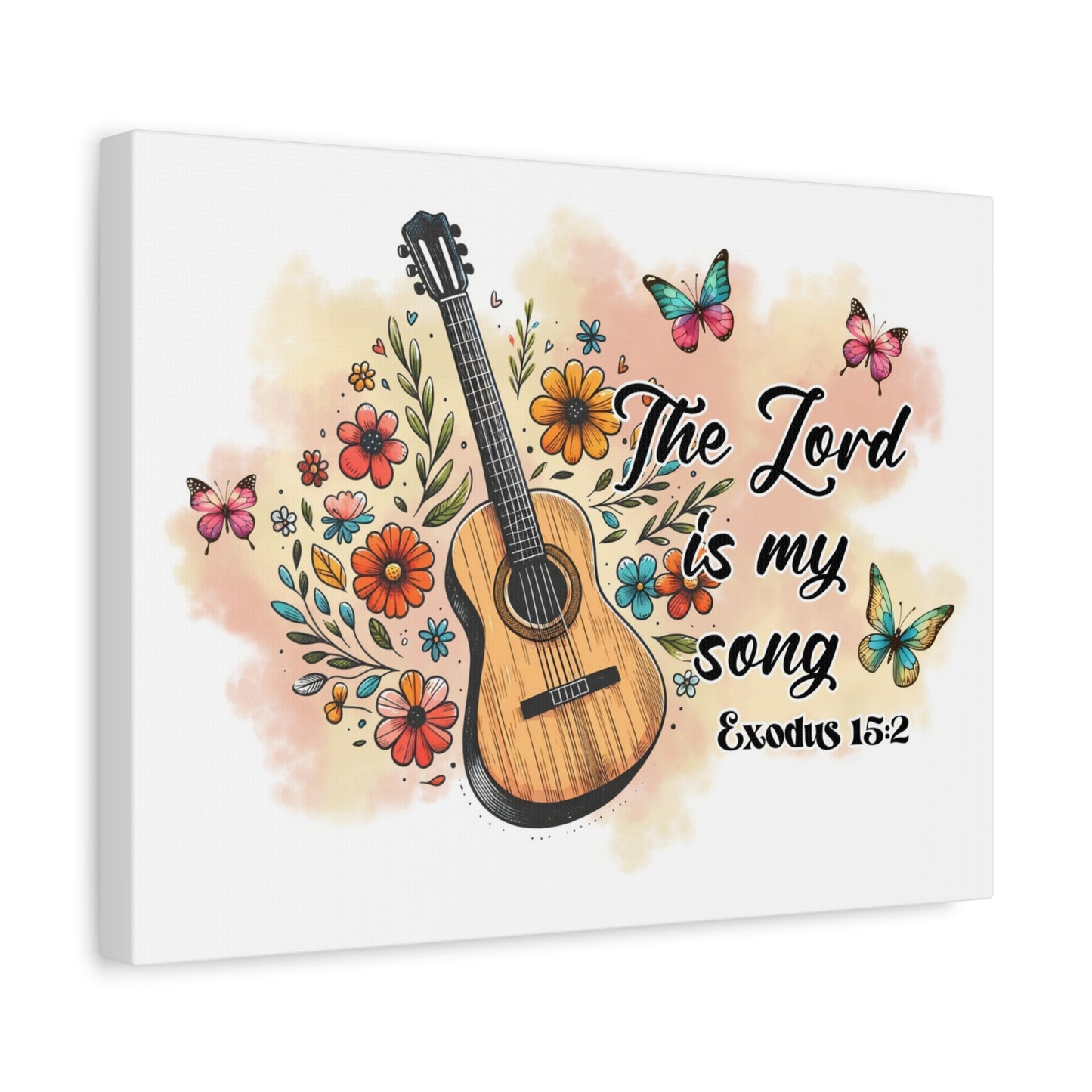 Scripture Walls Exodus 15:2 The Lord is My Song Bible Verse Canvas Christian Wall Art Ready to Hang Unframed