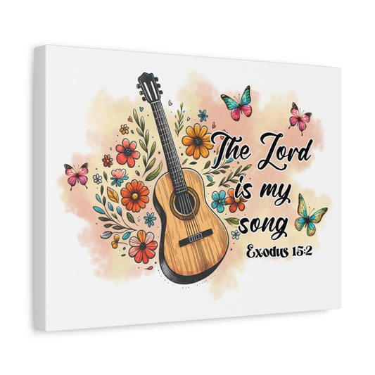 Scripture Walls Exodus 15:2 The Lord is My Song Bible Verse Canvas Christian Wall Art Ready to Hang Unframed