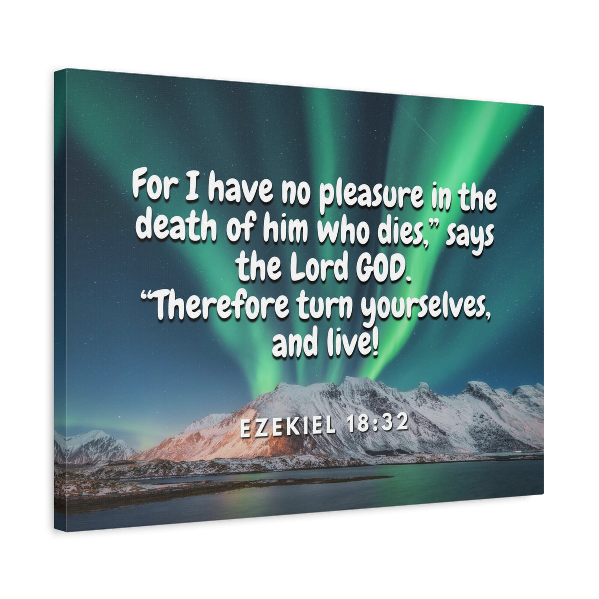 Scripture Canvas Live! Ezekiel 18:32 Christian Wall Art Bible Verse Print Ready to Hang