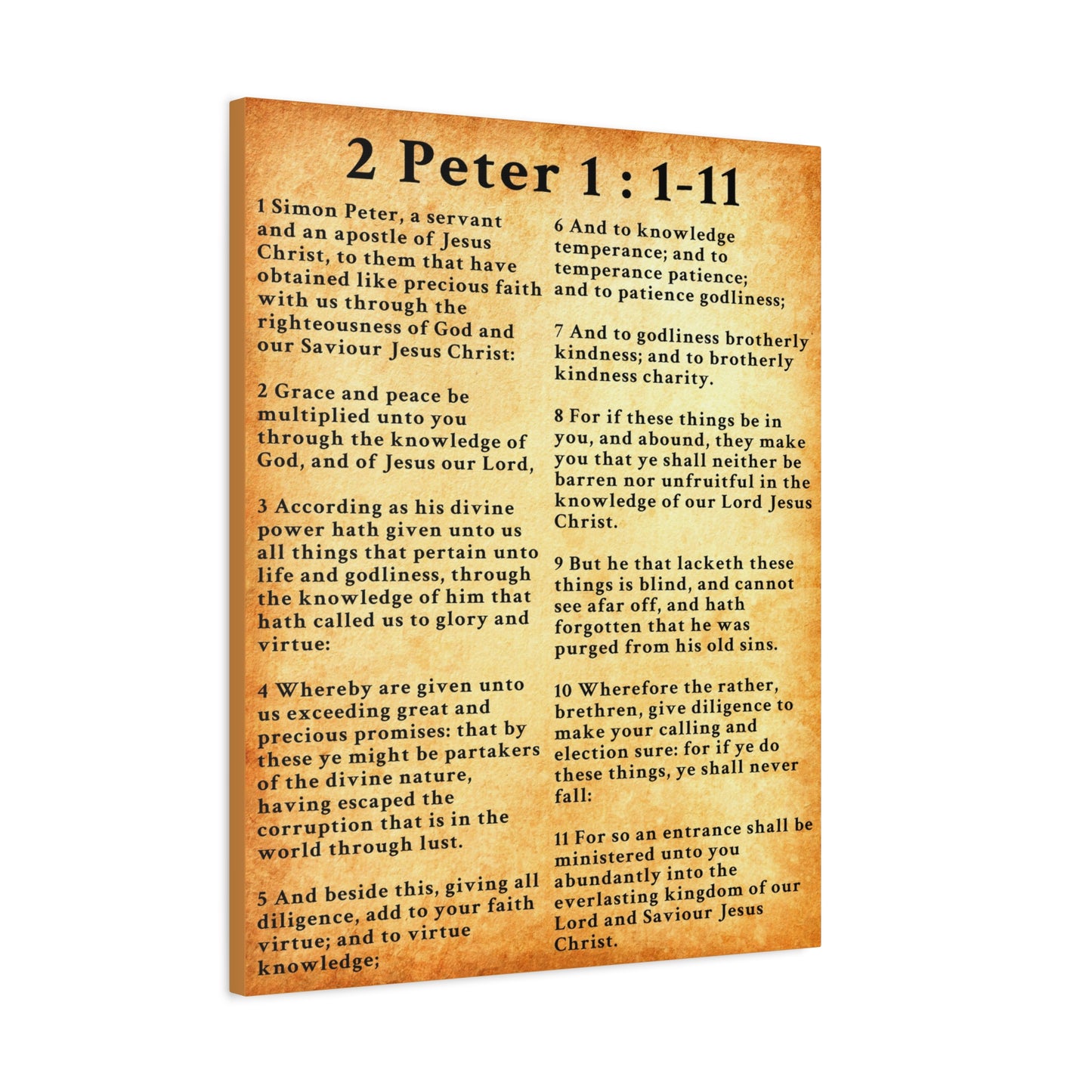 Scripture Walls 2 Peter 1:1-11 KJV Bible Verse Canvas Christian Wall Art Ready to Hang Unframed