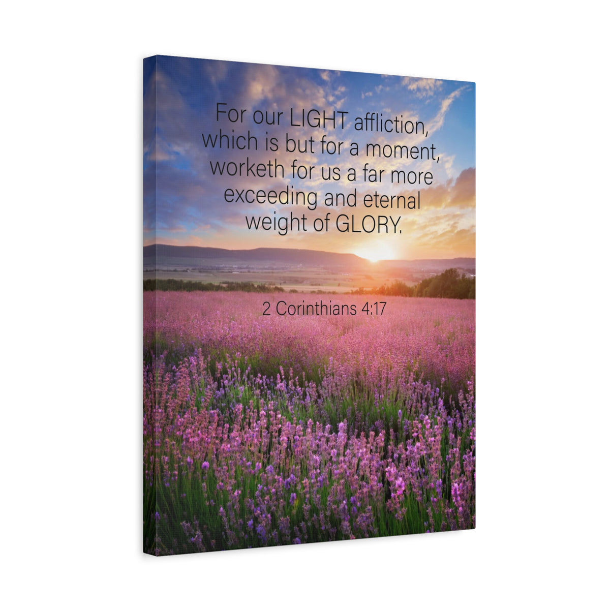 Scripture Canvas Eternal Glory 2 Corinthians 4:17 Christian Wall Art Bible Verse Print Ready to Hang