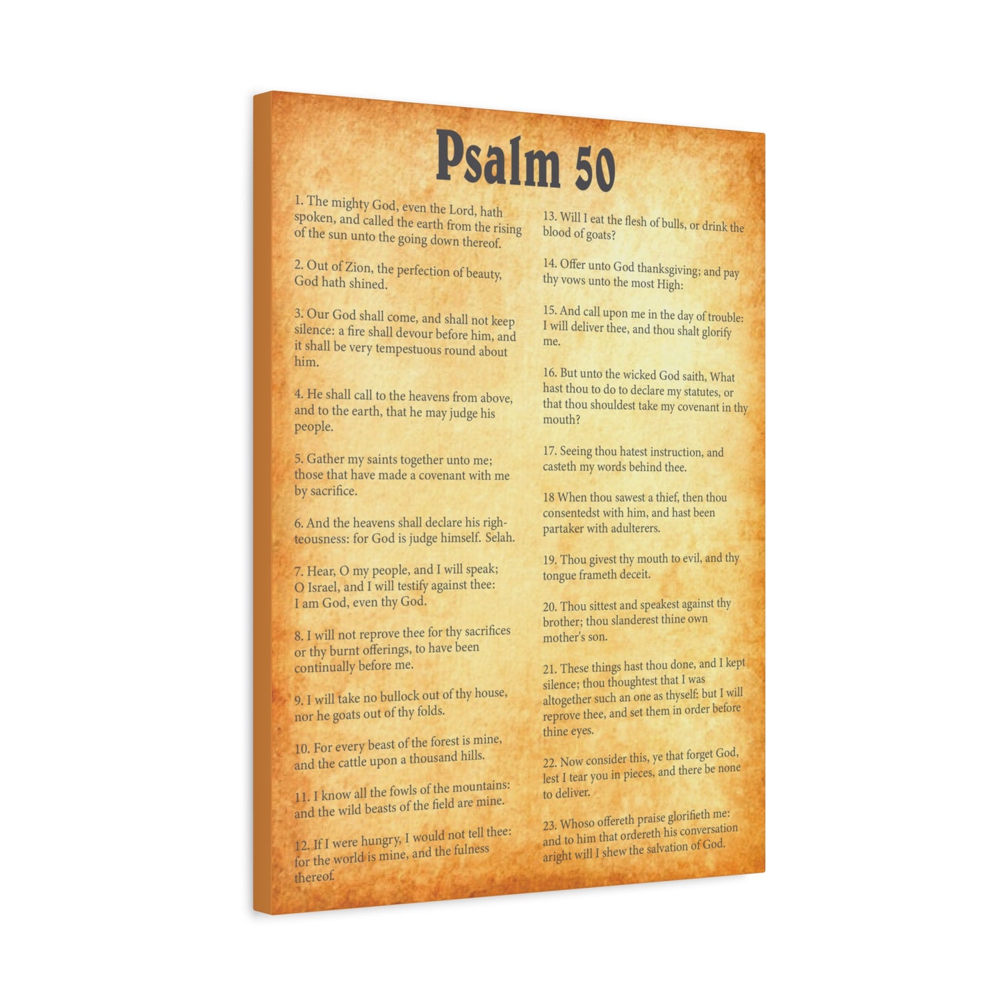 Scripture Walls Psalm 50 Gold Bible Chapter Canvas Christian Wall Art Ready to Hang