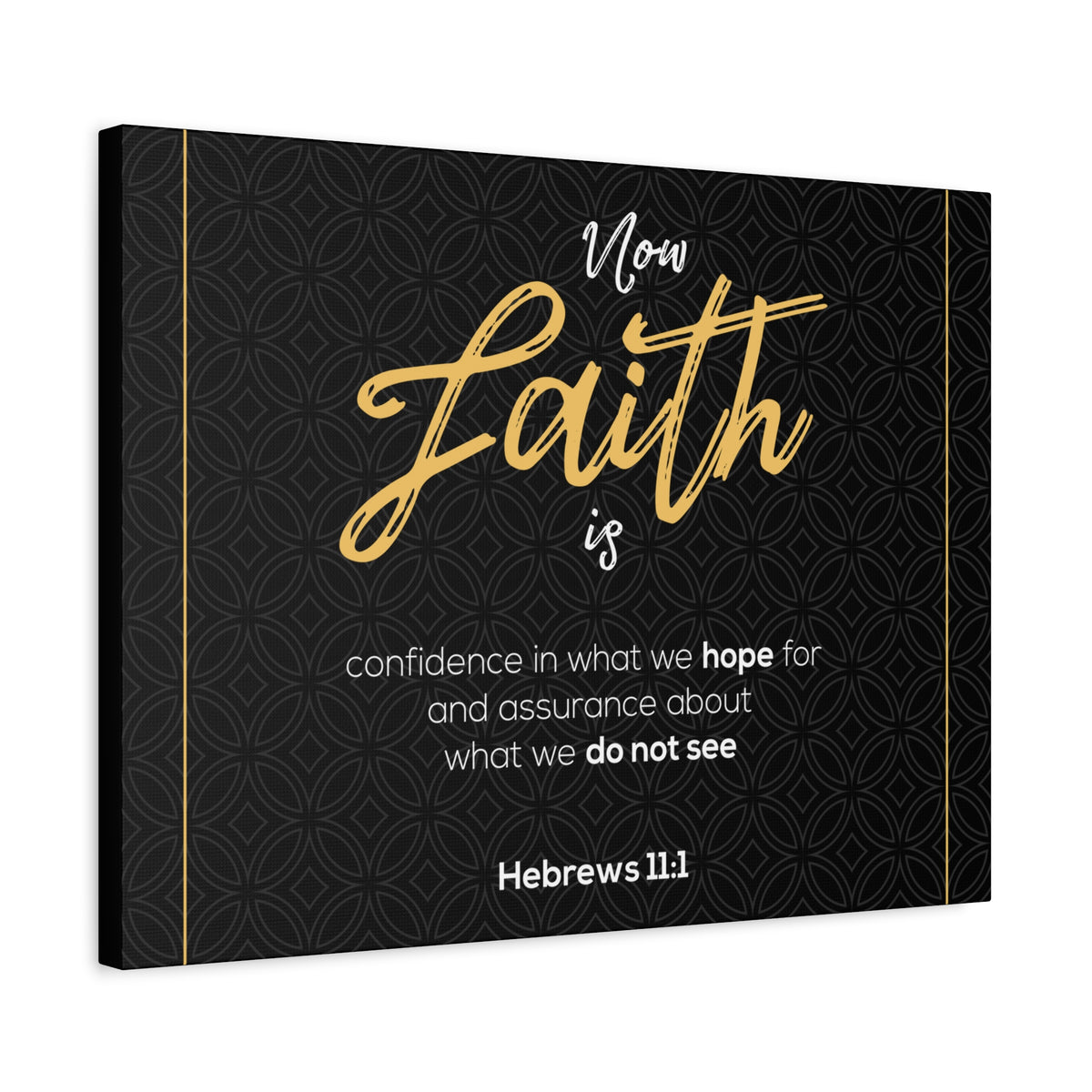 Scripture Canvas We Hope Black Hebrews 11:1 Christian Wall Art Bible Verse Print Ready to Hang