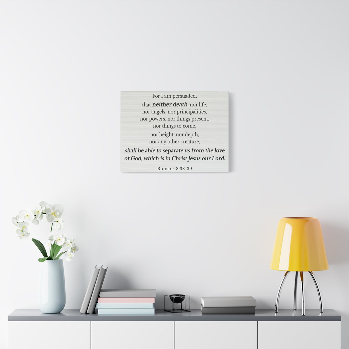 Scripture Walls Romans 8:38-39 Nothing Can Separate Us Bible Verse Canvas Christian Wall Art Ready to Hang Unframed