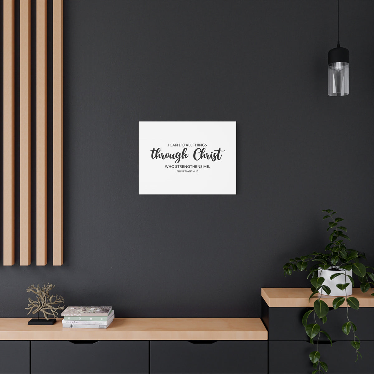 Scripture Canvas Strengthens Philippians 4:13 Christian Wall Art Bible Verse Print Ready to Hang