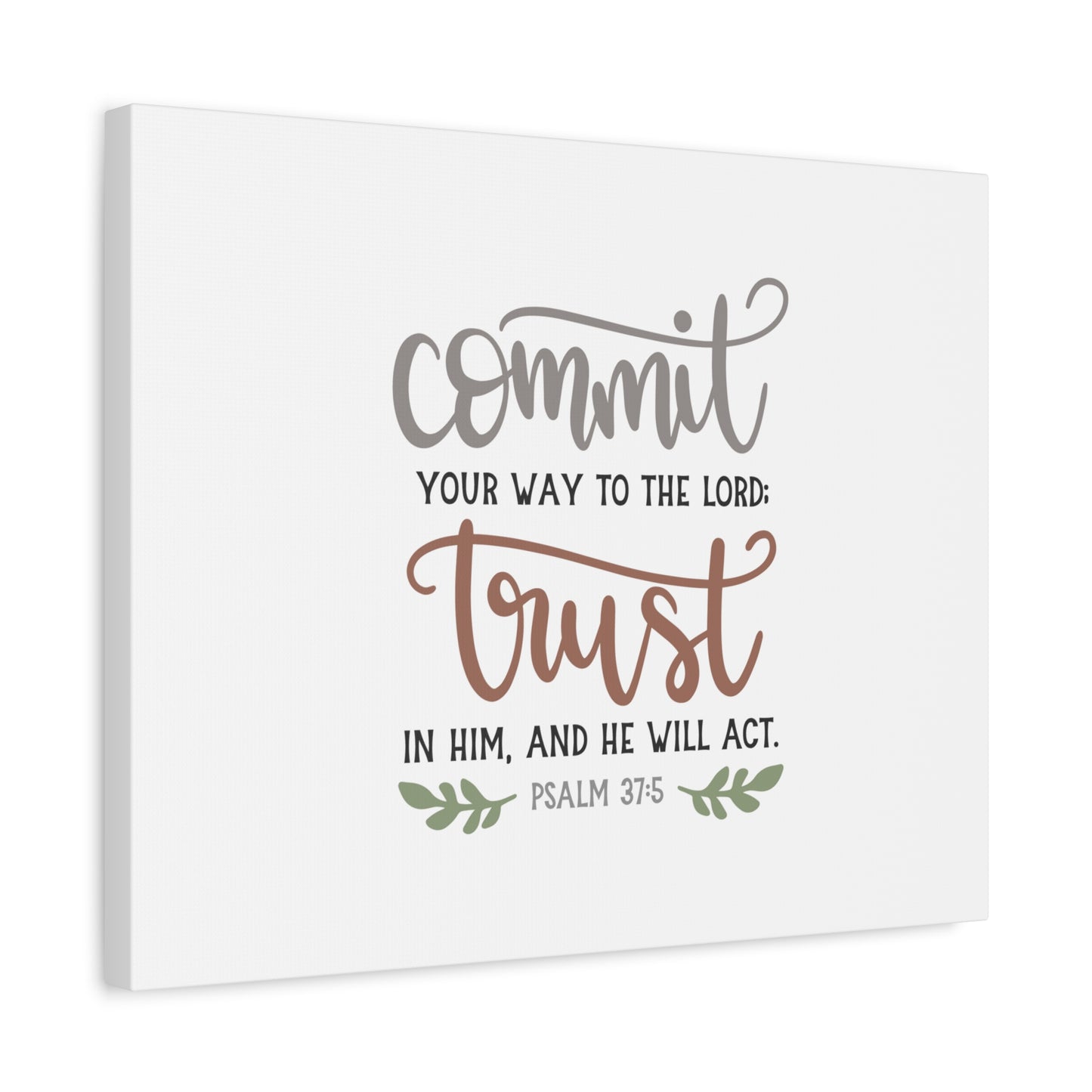 Scripture Canvas Your Way To The Lord Psalm 37:5 Christian Wall Art Bible Verse Print Ready to Hang