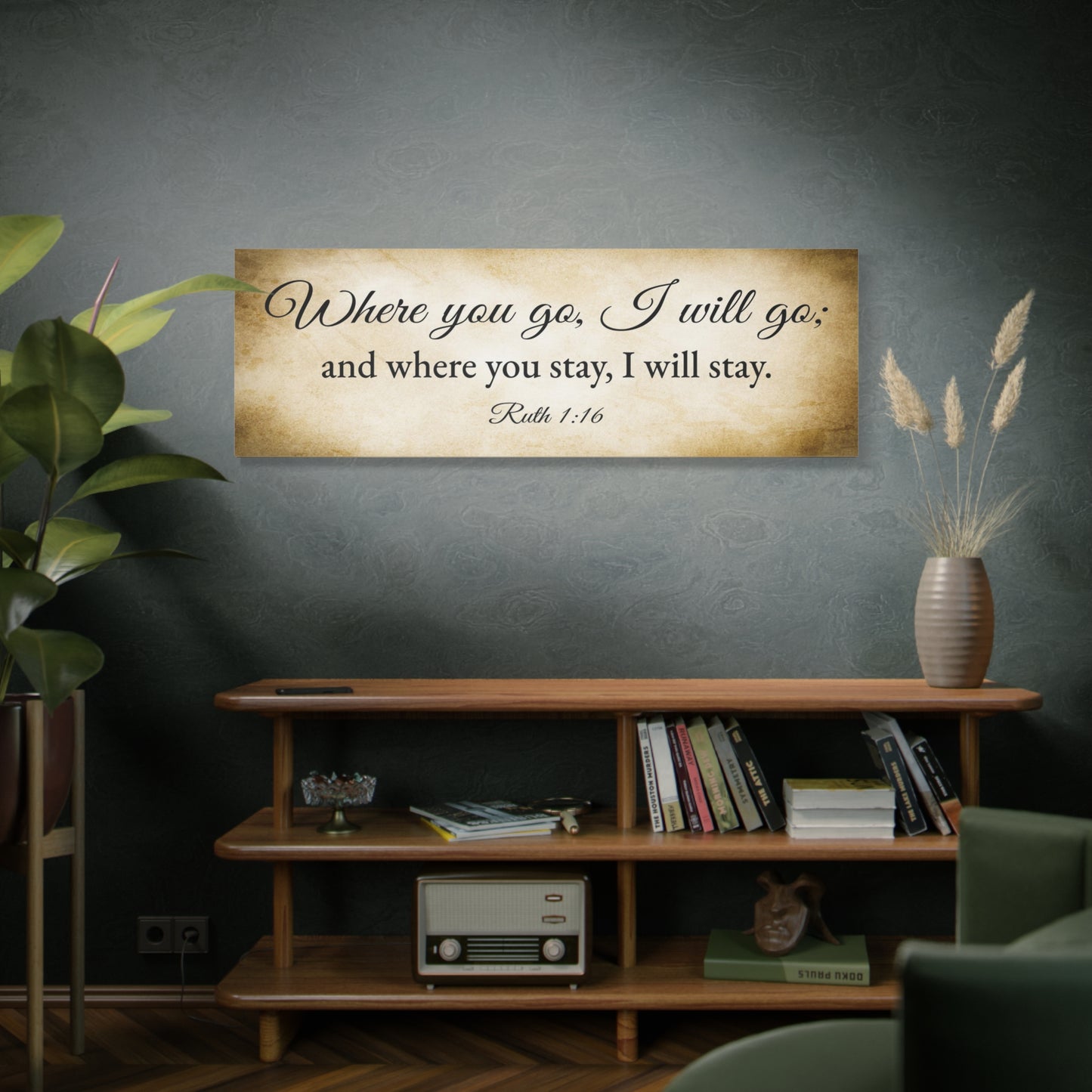 Scripture Walls Ruth 1:16 Gold Bible Verse Canvas Christian Wall Art Ready to Hang Unframed