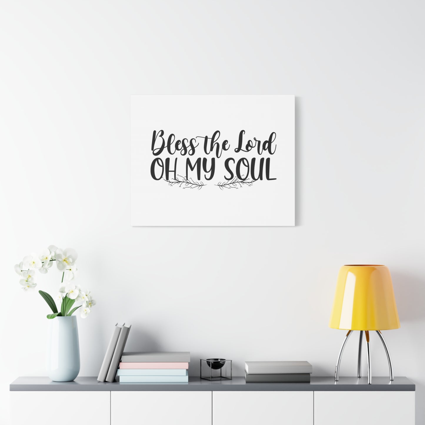 Scripture Canvas Bless The Lord, Oh My Soul Psalm 103:1 Christian Wall Art Bible Verse Print Ready to Hang