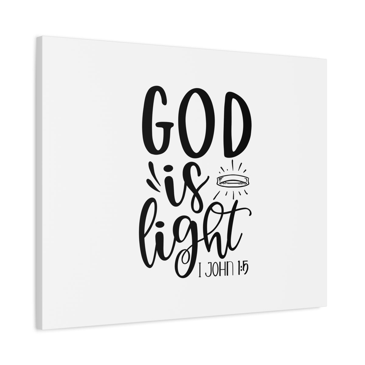 Scripture Canvas God Is Light 1 John 1:5 Christian Wall Art Bible Verse Print Ready to Hang