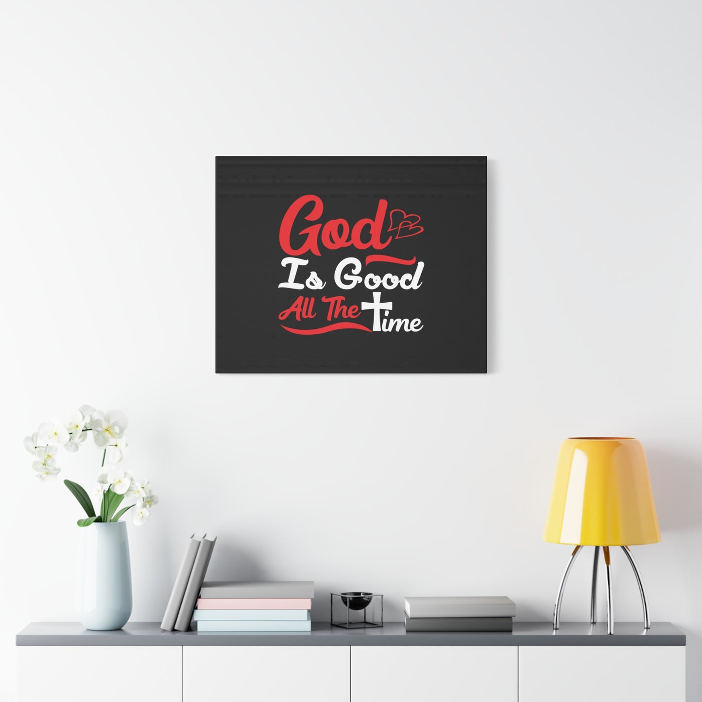 Scripture Canvas God Is Good All The Time Psalm 100:5 Christian Wall Art Bible Verse Print Ready to Hang
