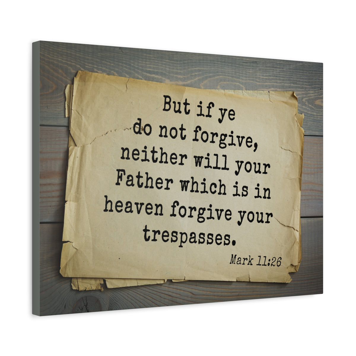 Scripture Canvas Father Which Is In Heaven Mark 11:26 Christian Wall Art Bible Verse Print Ready to Hang