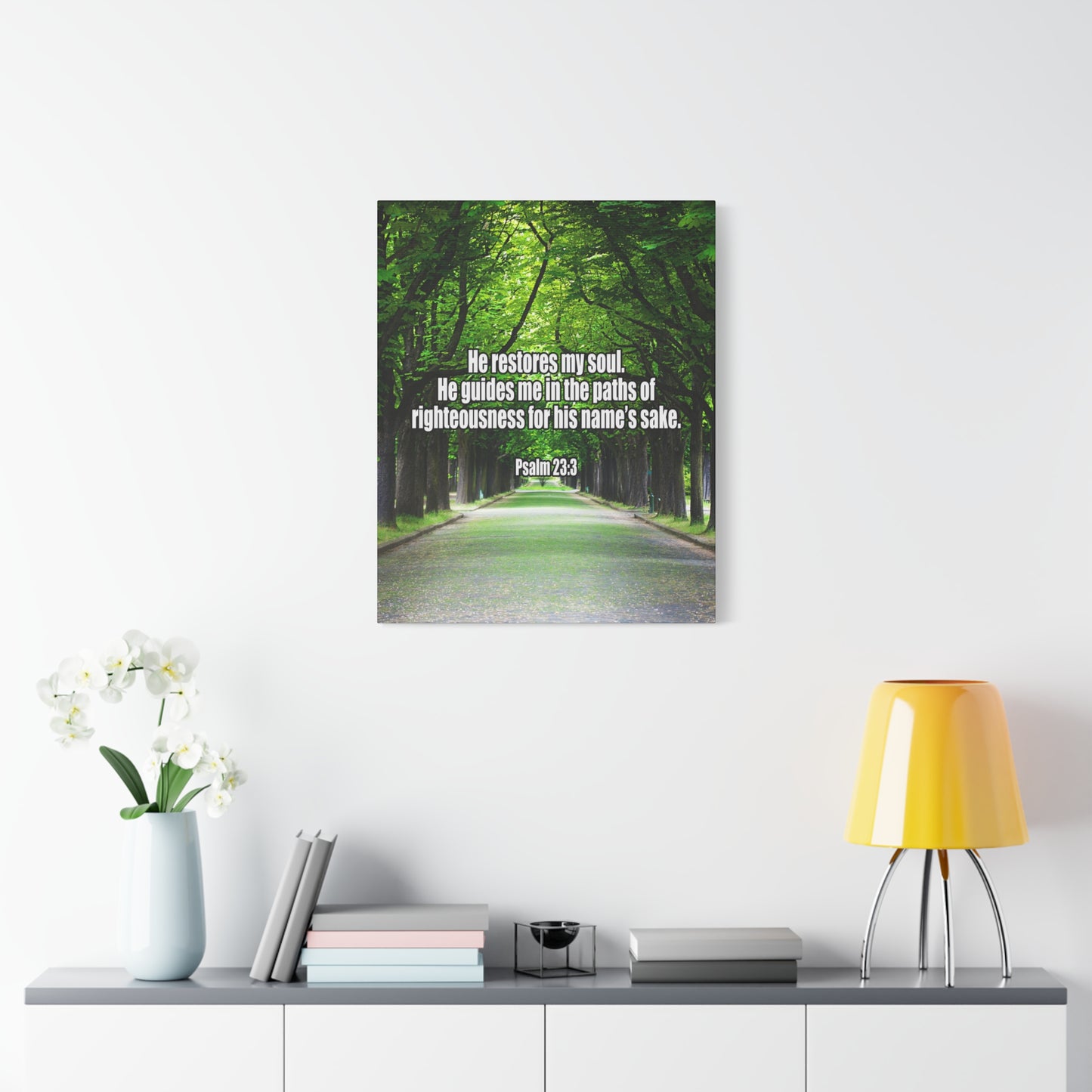 Bible Verse Canvas You Restore My Soul Psalm 23:3 Wall Art Christian Home Decor