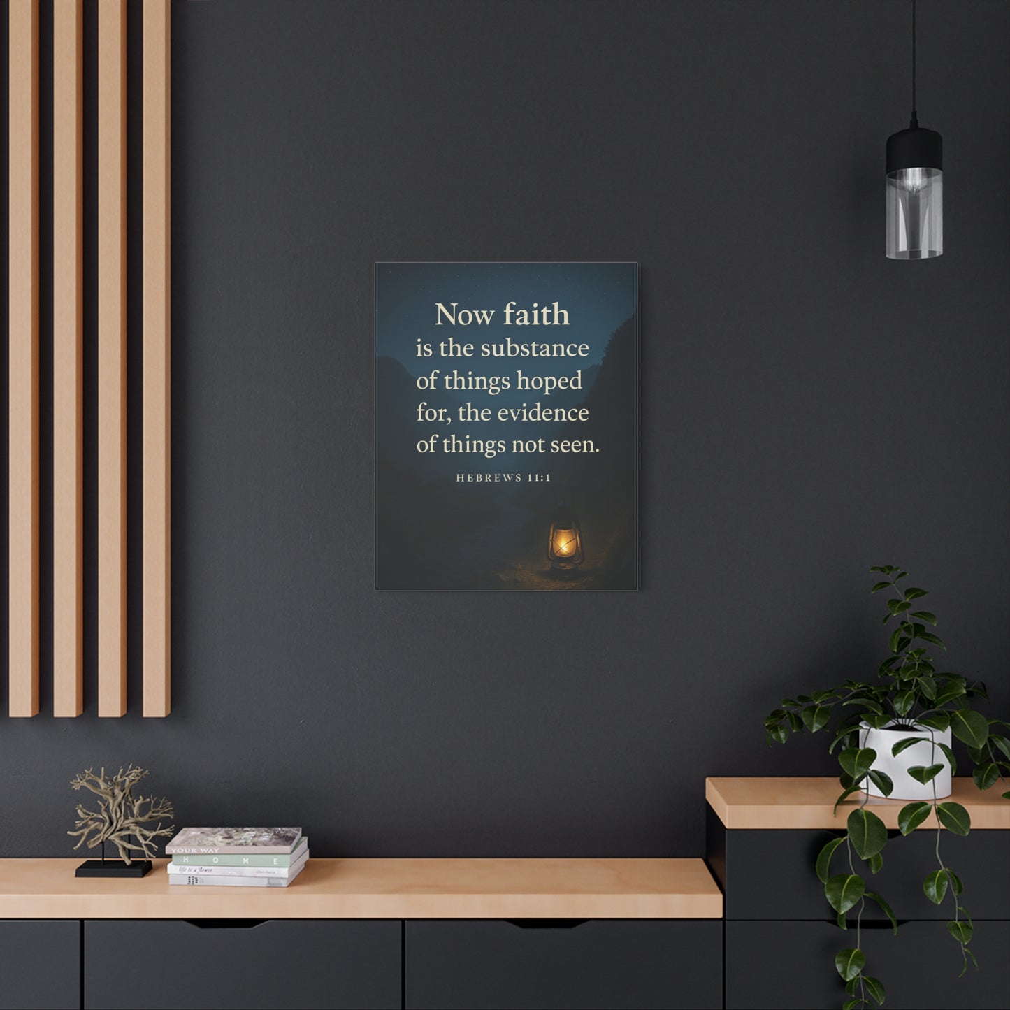 Bible Verse Canvas Hebrews 11:1 Christian Home Décor Wall Art Scripture Ready to Hang Faith Print