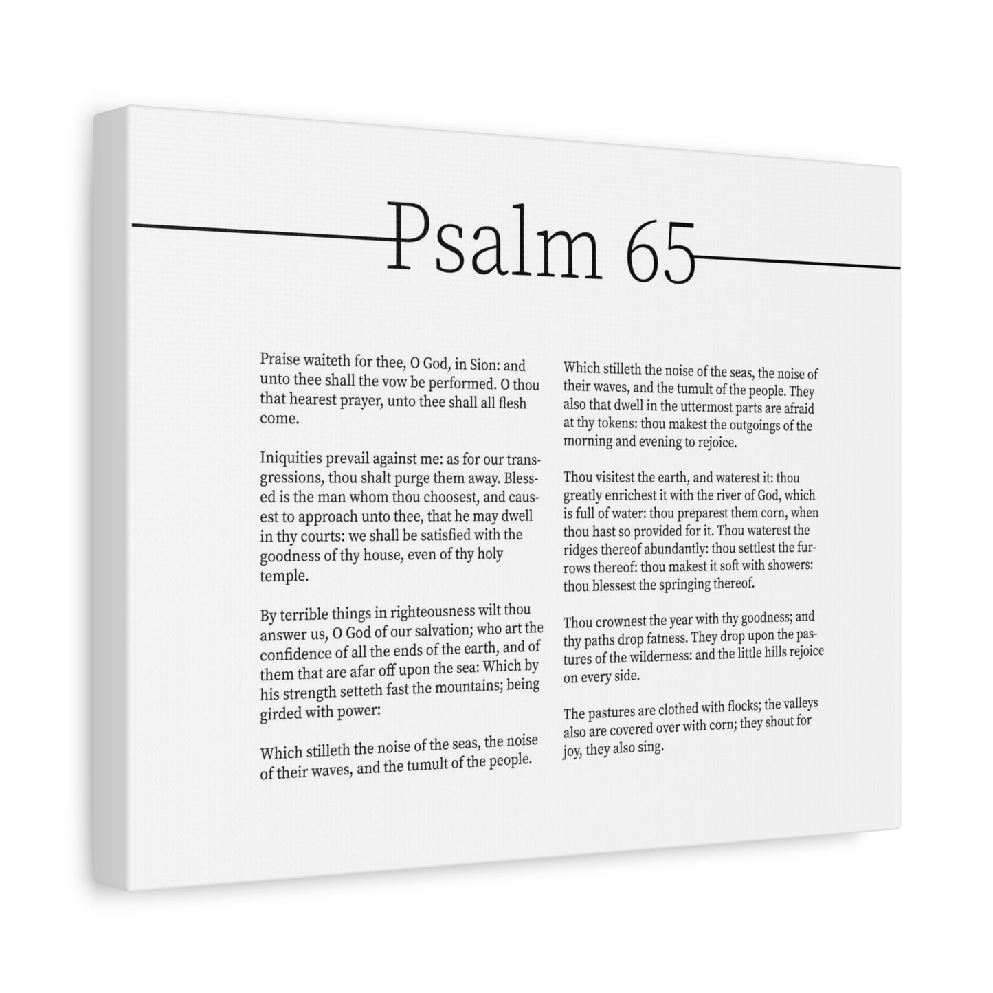 Scripture Canvas God Of Blessings Psalm 65 Christian Wall Art Bible Verse Print Ready to Hang