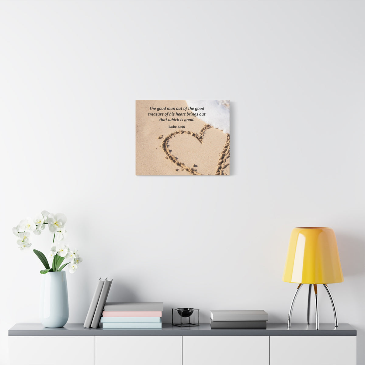 Scripture Canvas Good Treasure Luke 6:45 Christian Wall Art Bible Verse Print Ready to Hang