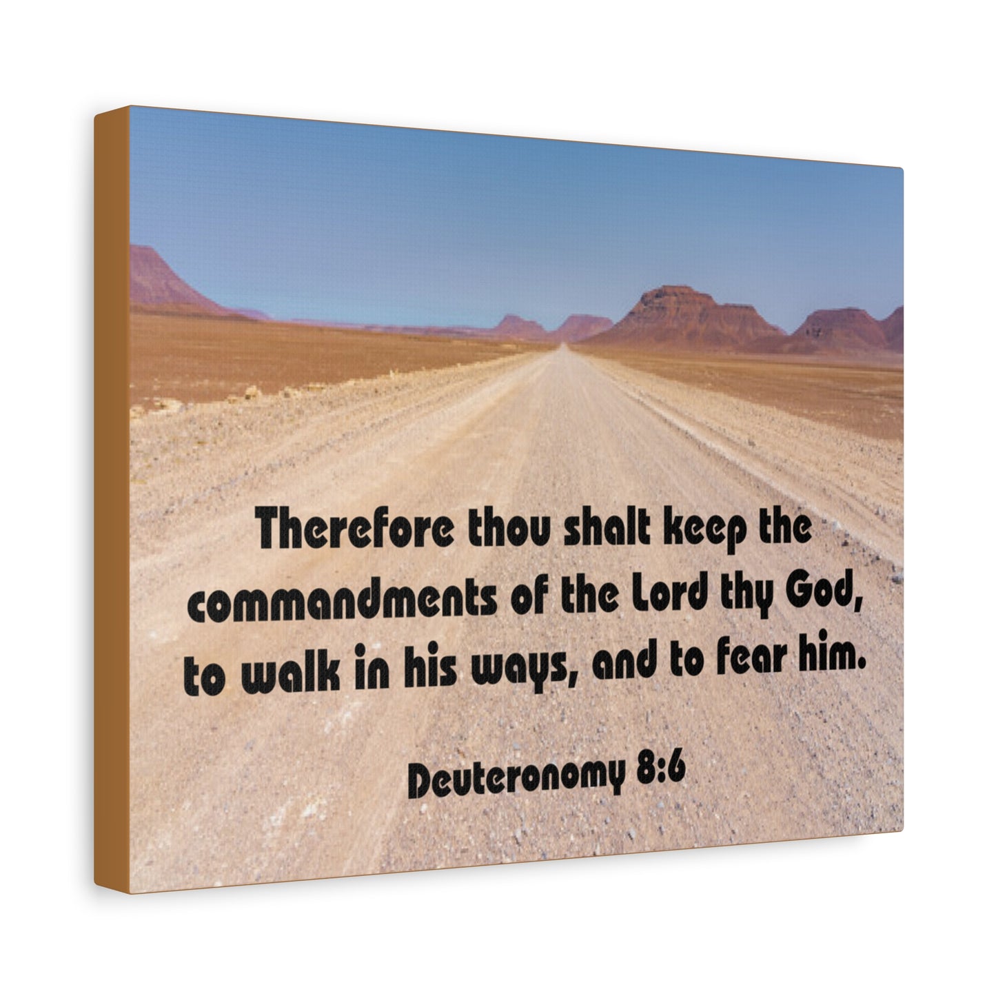 Bible Verse Canvas The Commandments of The Lord Thy God Deuteronomy 8:6 Christian Home Décor Wall Art Scripture Ready to Hang Faith Print