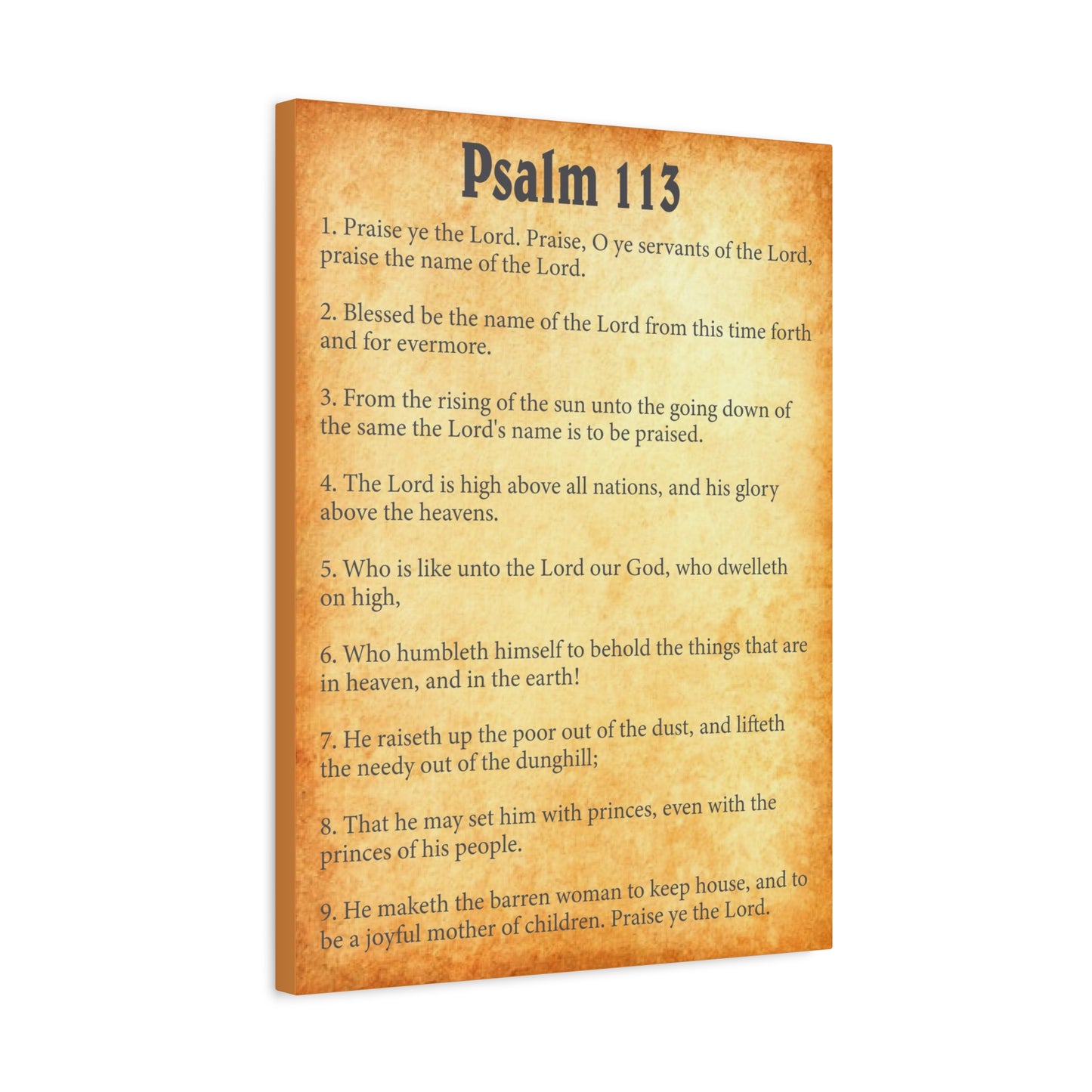 Scripture Walls Psalm 113 Gold Bible Chapter Canvas Christian Wall Art Ready to Hang