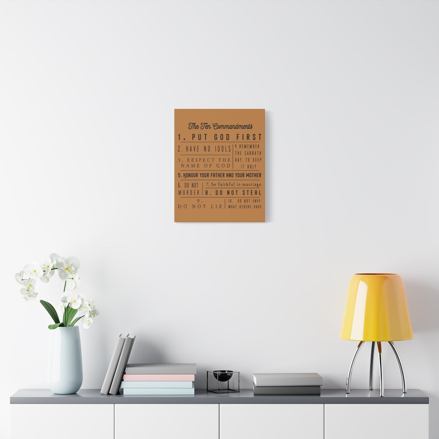 Scripture Canvas Ten Commandments Exodus 20:2–17 Christian Wall Art Print Ready to Hang