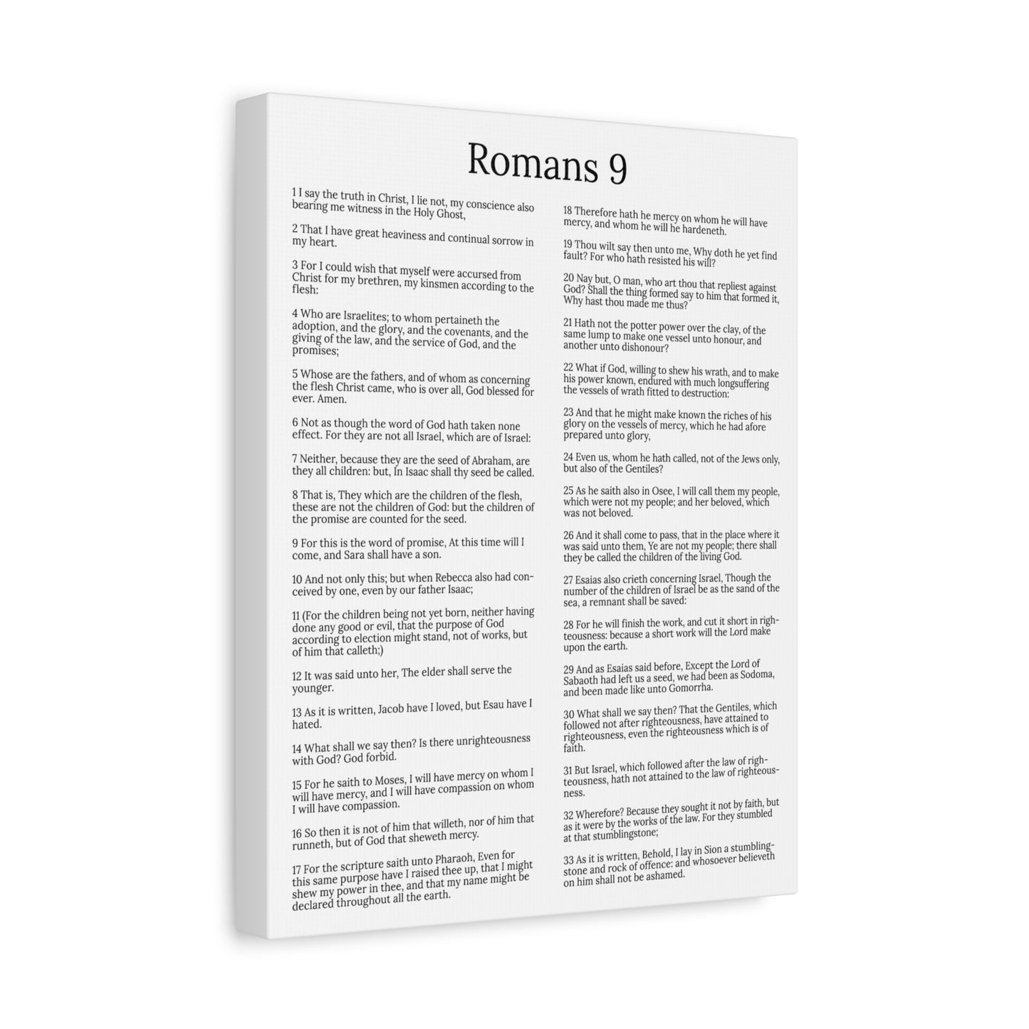 Scripture Walls Romans 9 Chapter White God’s Sovereign Choice Christian Wall Art Print Ready to Hang Unframed