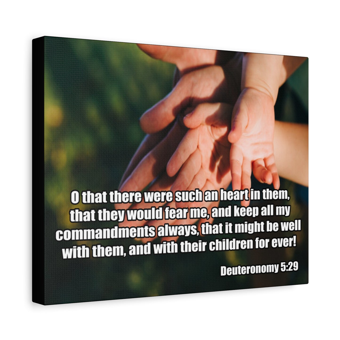 Bible Verse Canvas Keep All My Commandments Deuteronomy 5:29 Christian Home Décor Wall Art Scripture Ready to Hang Faith Print