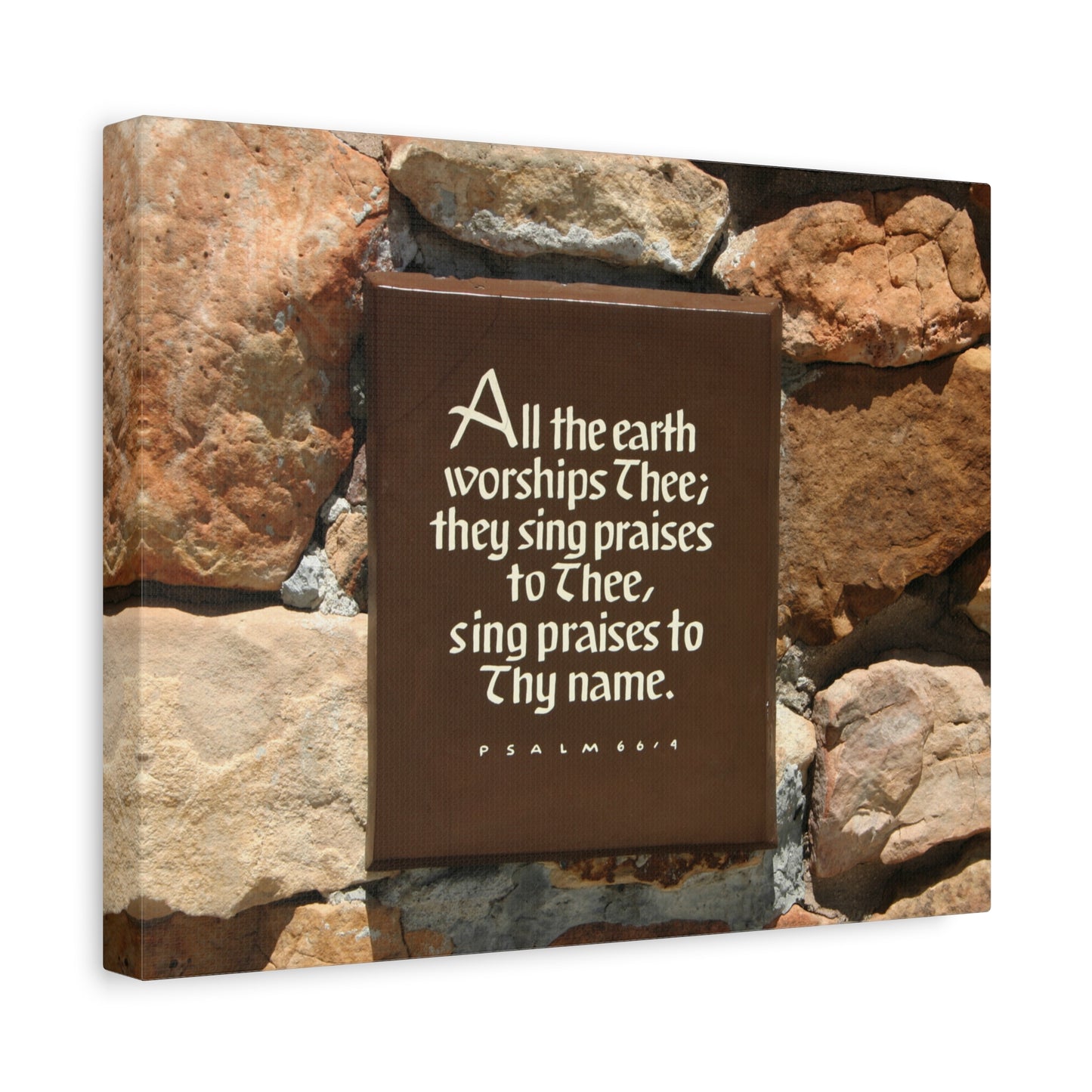 Scripture Walls Worships Thee Psalm 66:4 Bible Verse Canvas Christian Wall Art Ready to Hang
