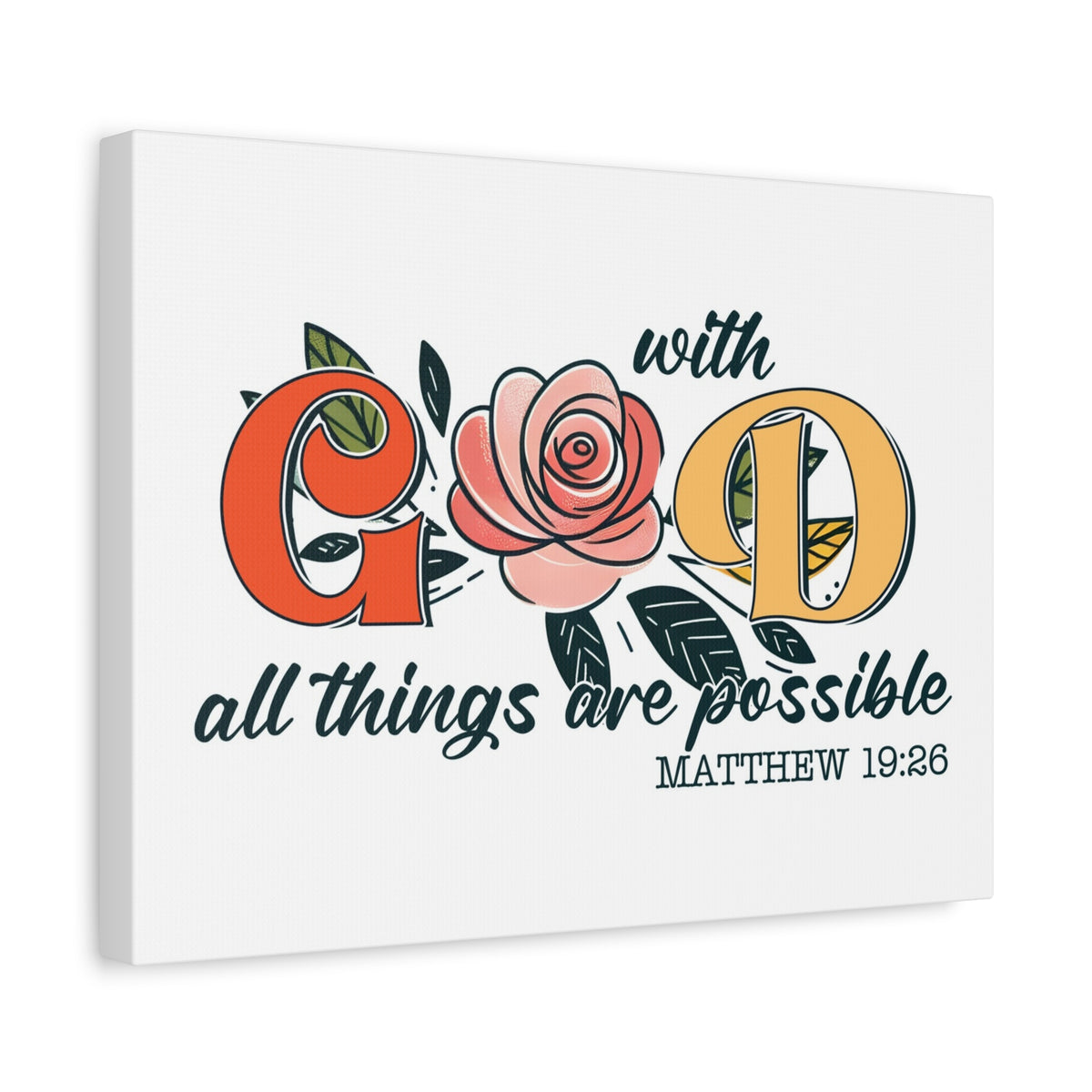 Scripture Walls All Things are Possible Matthew 19:26 Bible Verse Canvas Christian Wall Art Ready to Hang Unframed