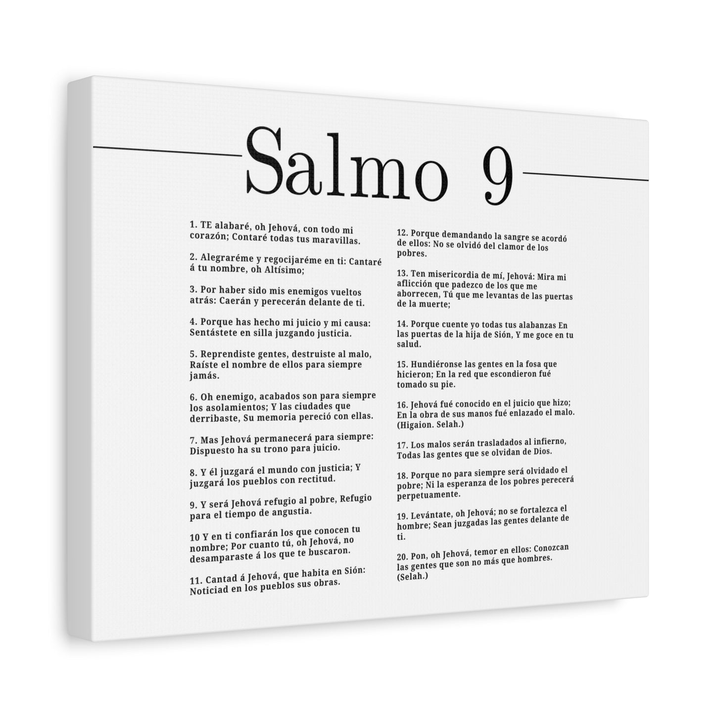 Salmo 9 Impresión De Arte Cristiano en la Pared Lista Para Colgar
