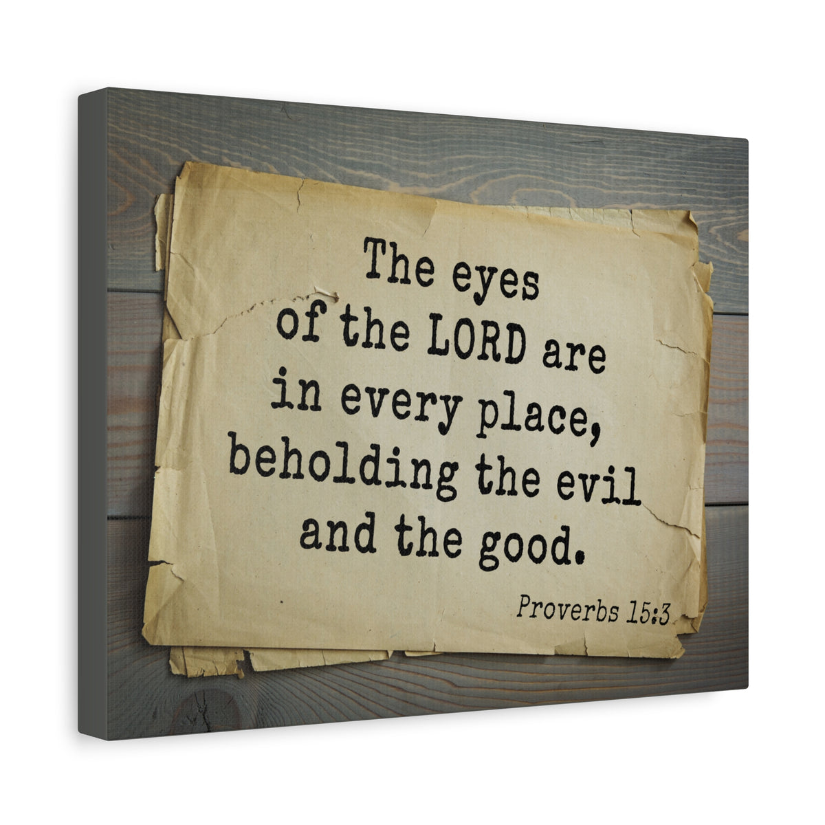 Scripture Canvas Eyes Of The Lord Proverbs 15:3 Christian Wall Art Bible Verse Print Ready to Hang