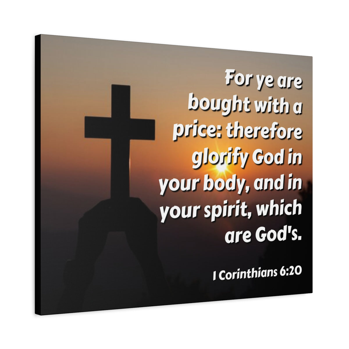 Scripture Canvas Glorify God 1 Corinthians 6:20 Christian Wall Art Bible Verse Print Ready to Hang