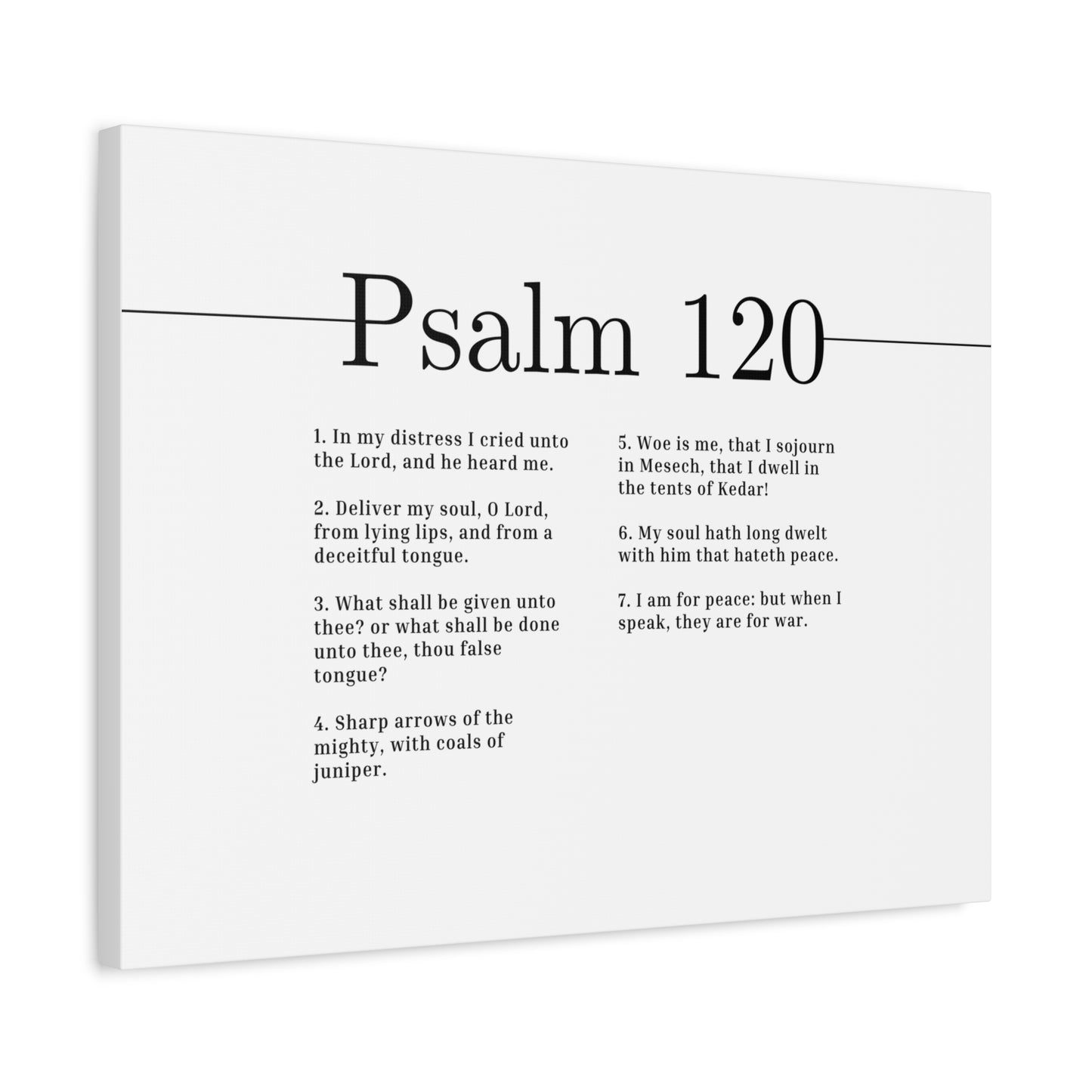 Scripture Canvas Deliver My Soul, O Lord Psalm 120 Christian Wall Art Bible Verse Print Ready to Hang