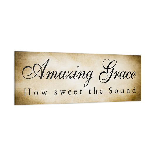 Scripture Walls Amazing Grace Gold Bible Verse Canvas Christian Wall Art Ready to Hang Unframed