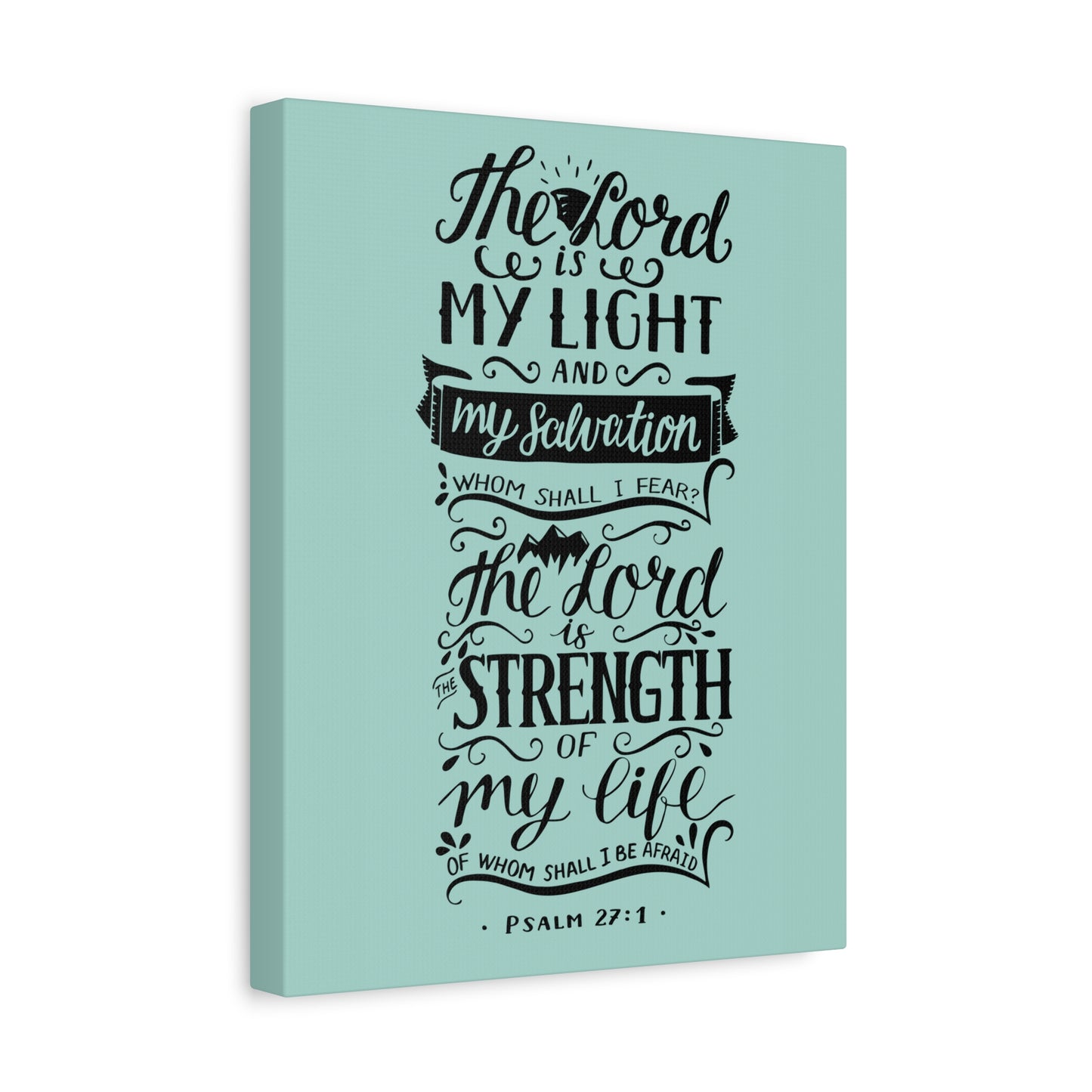 Scripture Canvas The Lord Is My Light Psalm 27 :1 Christian Wall Art Bible Verse Print Ready To Hang