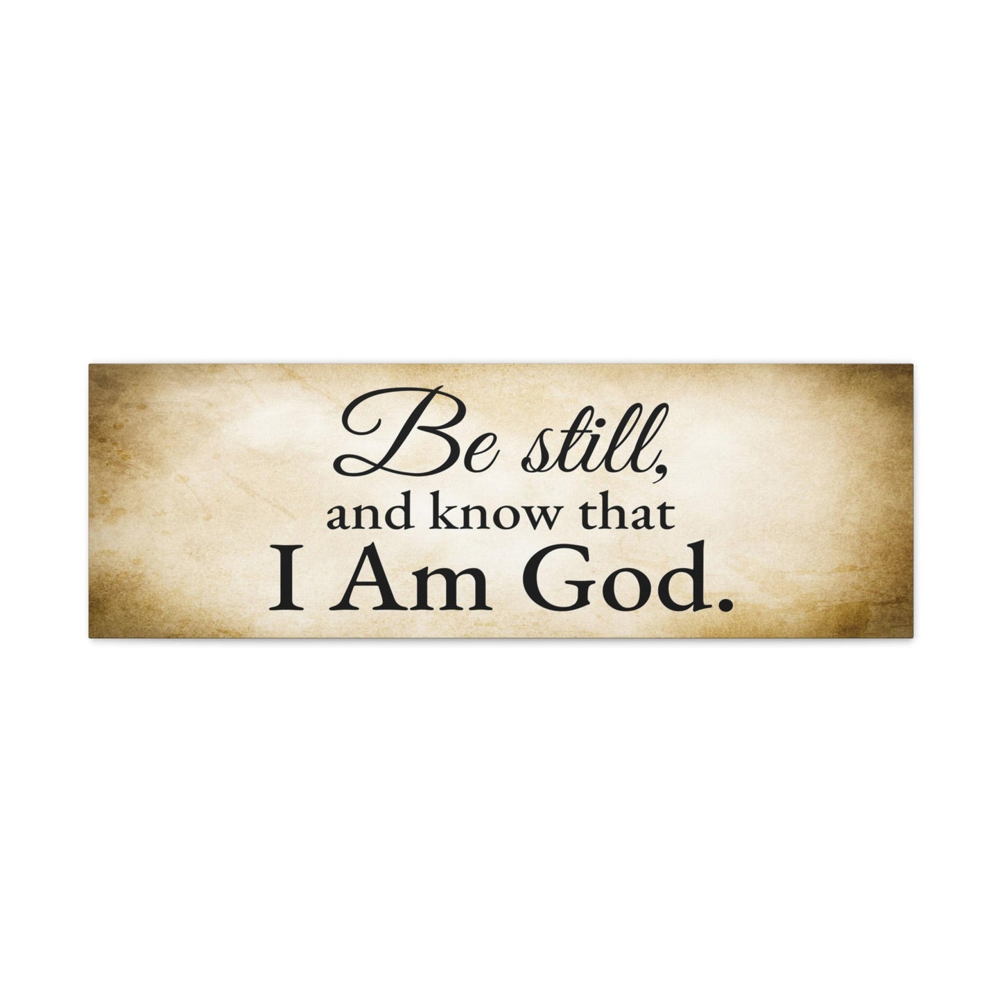 Scripture Walls Be Still Psalm 46:10 Gold Bible Verse Canvas Christian Wall Art Ready to Hang Unframed-Express Your Love Gifts