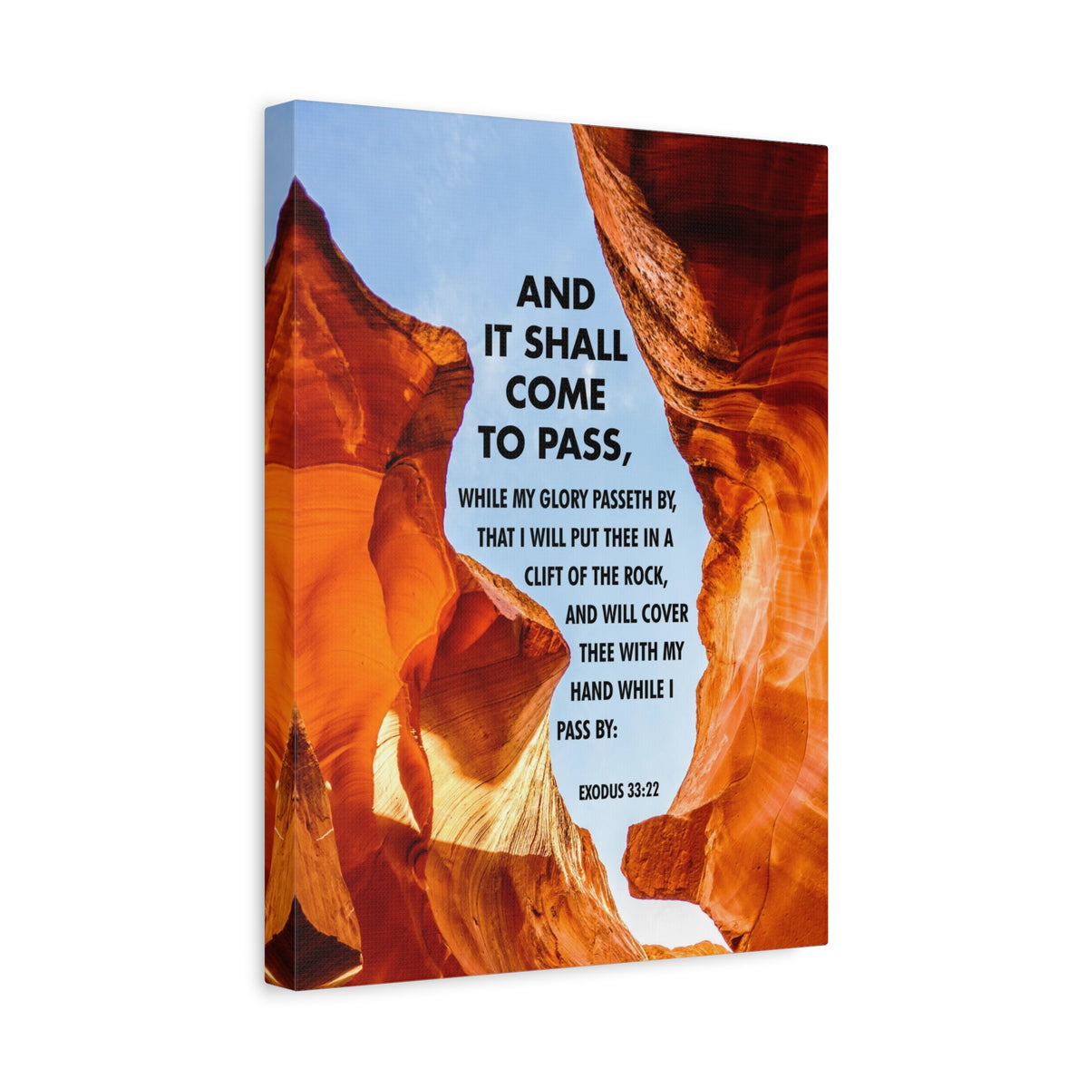 Scripture Canvas It Shall Come to Pass Exodus 33:22 Christian Wall Art Bible Verse Print Ready to Hang