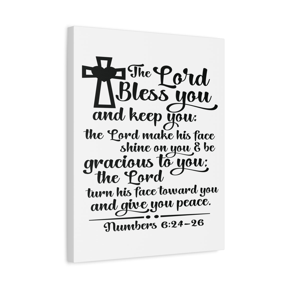 Scripture Canvas Lord Bless You Numbers 6:24-26 Christian Wall Art Bible Verse Print Ready to Hang