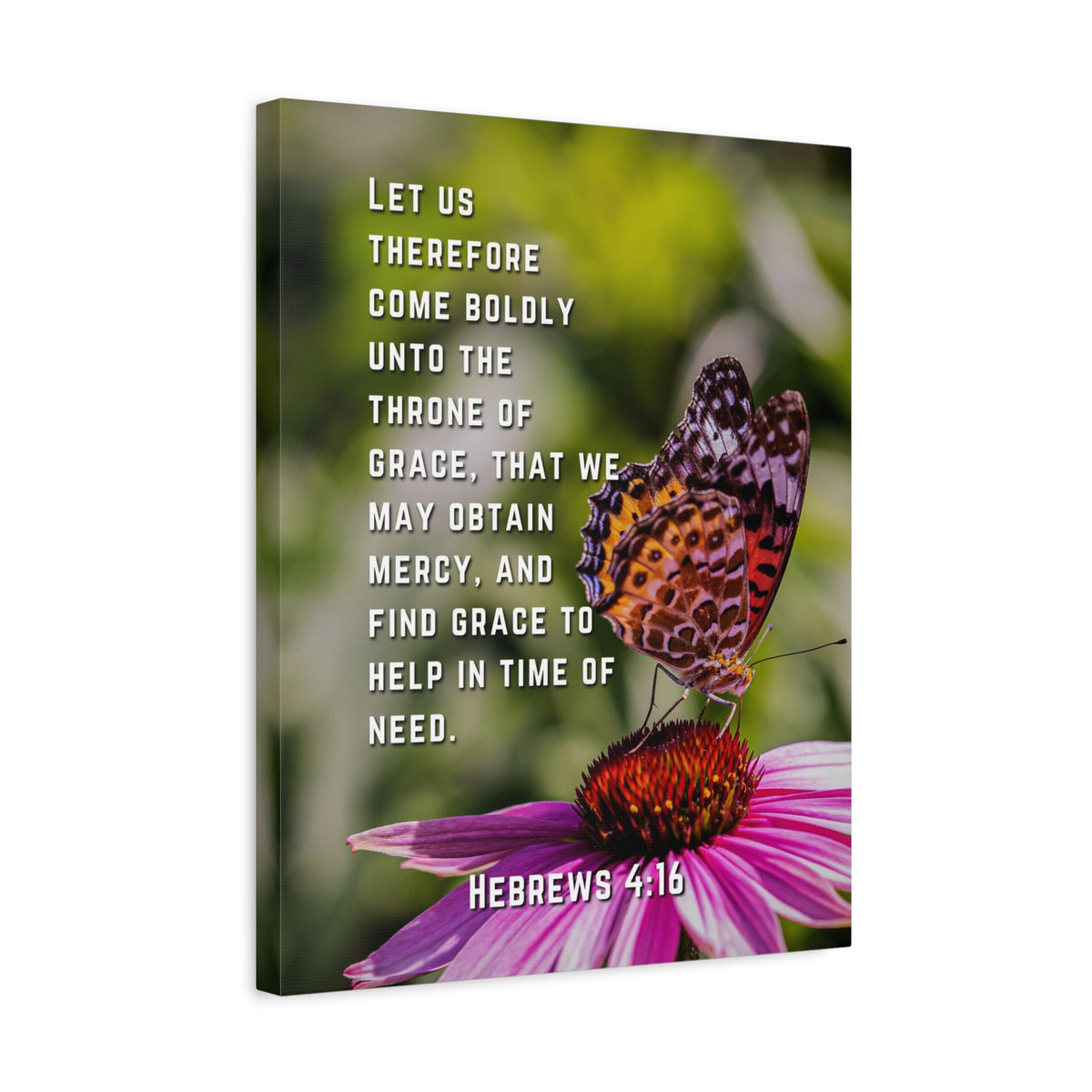 Scripture Canvas Throne Of Grace Hebrews 4:16 Christian Wall Art Bible Verse Print Ready to Hang
